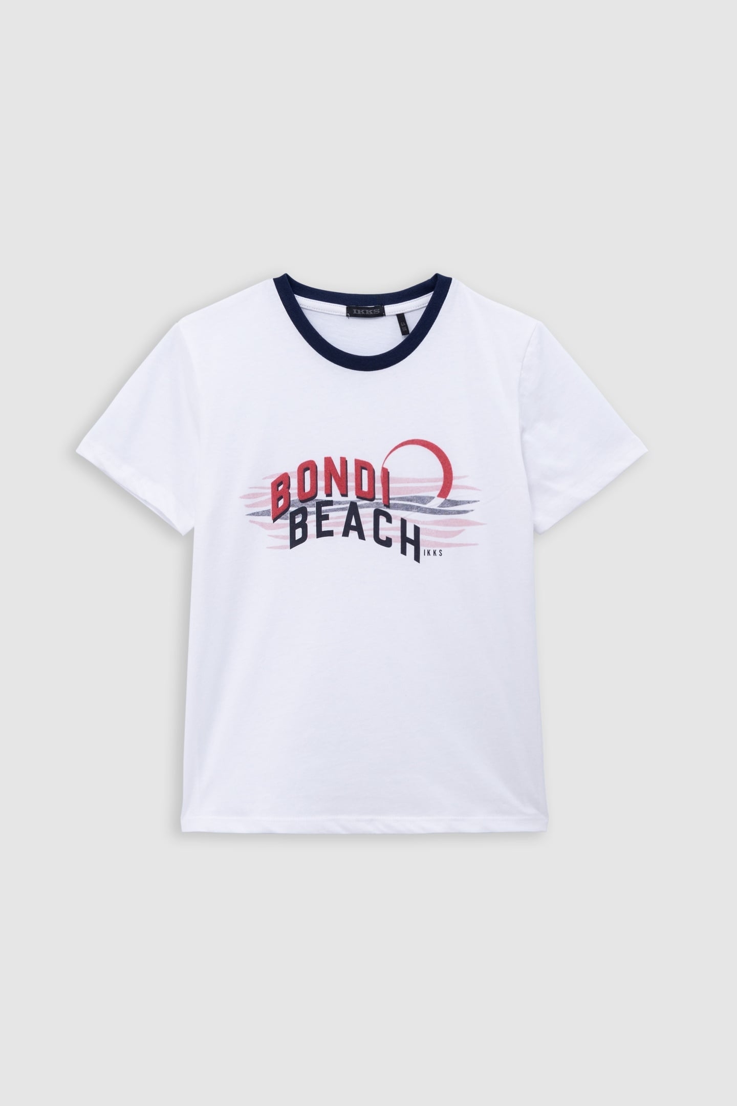 WHITE ORGANIC COTTON T-SHIRT WITH KITE STRIPES 1