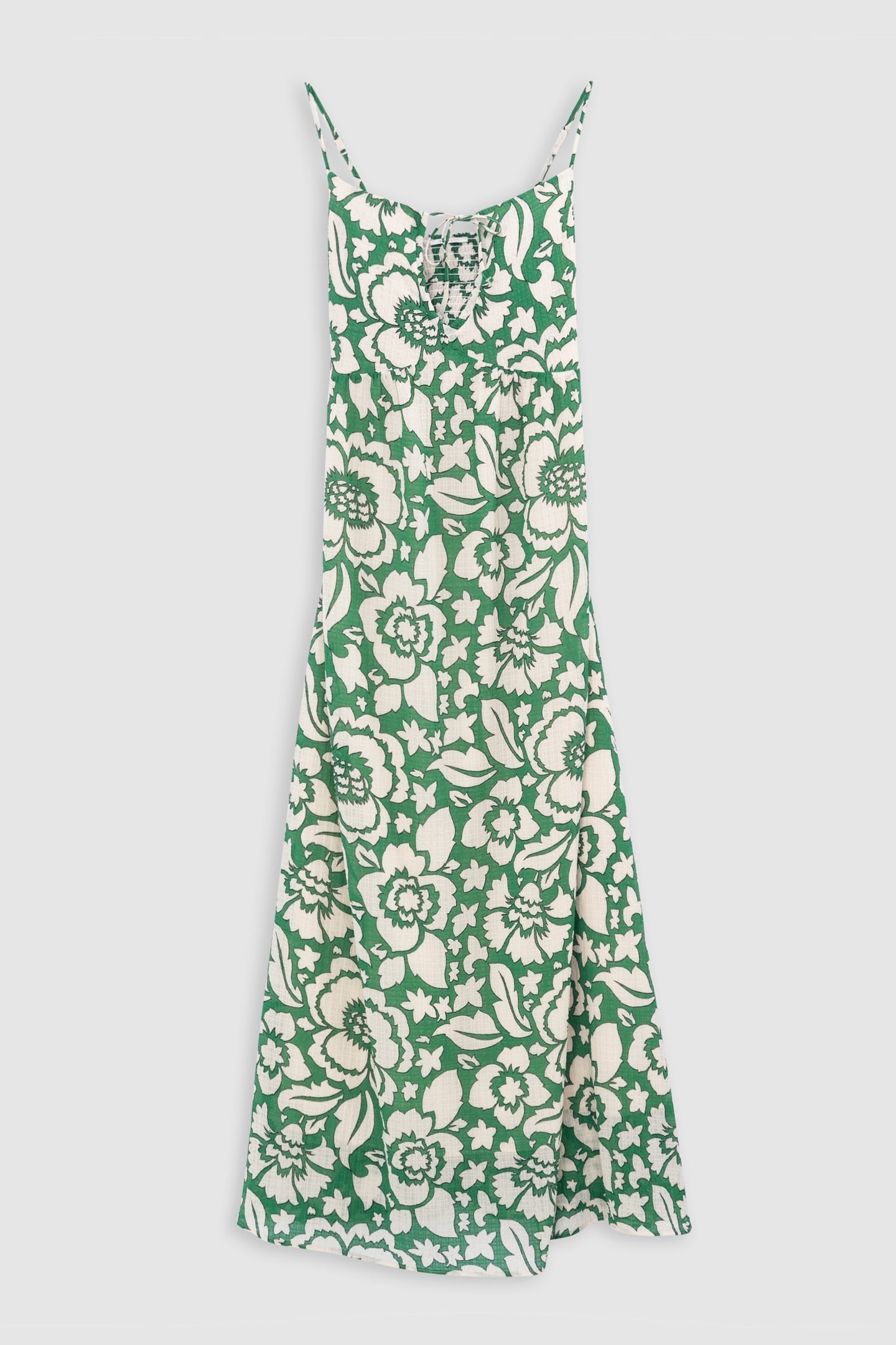 GREEN MAXI DRESS WITH TROPICAL PRINT 5