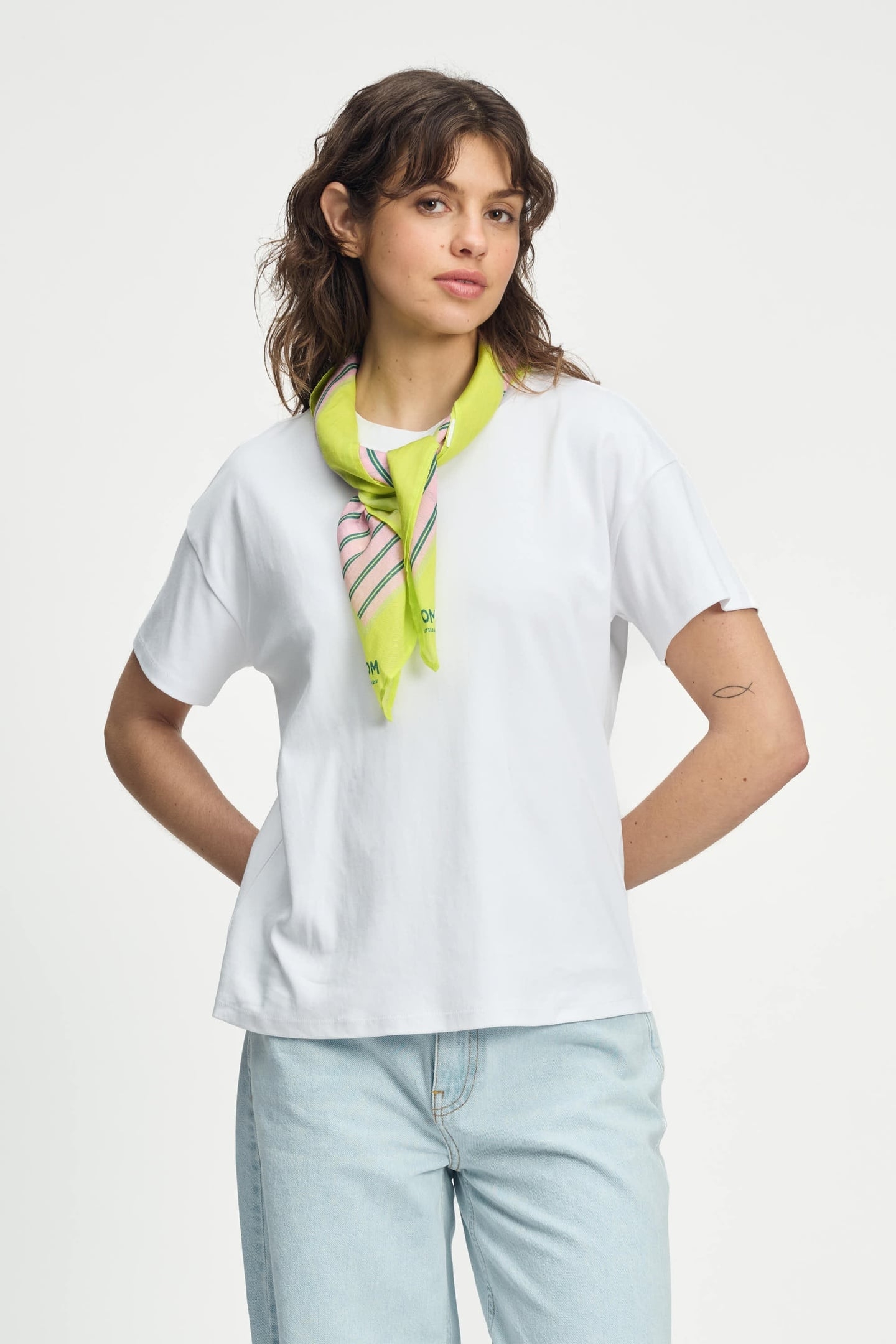 SHAWL - POM STRIPES ROSE PINK 1