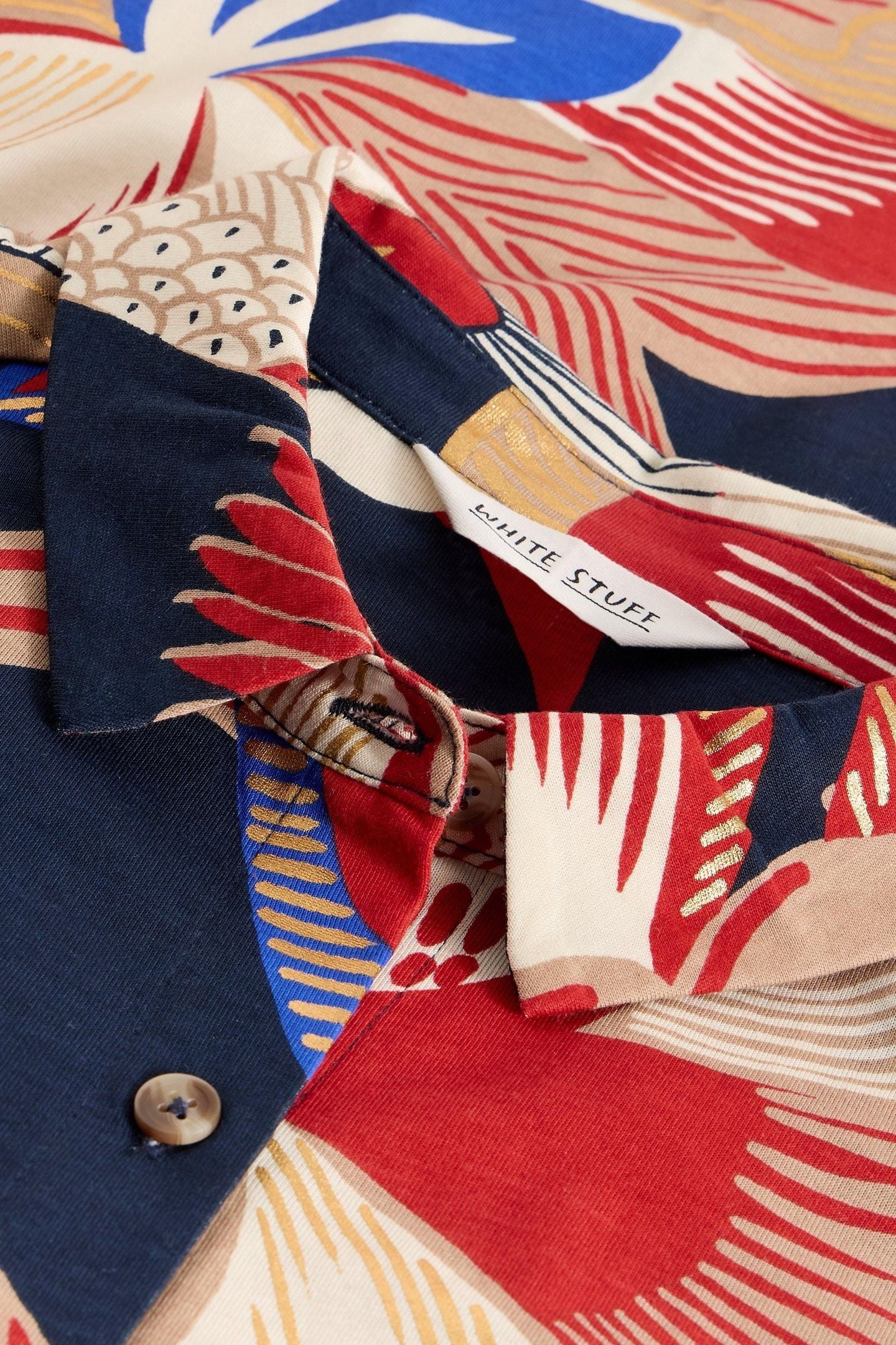 RUA JERSEY SHIRT DRESS RED MULTI 4