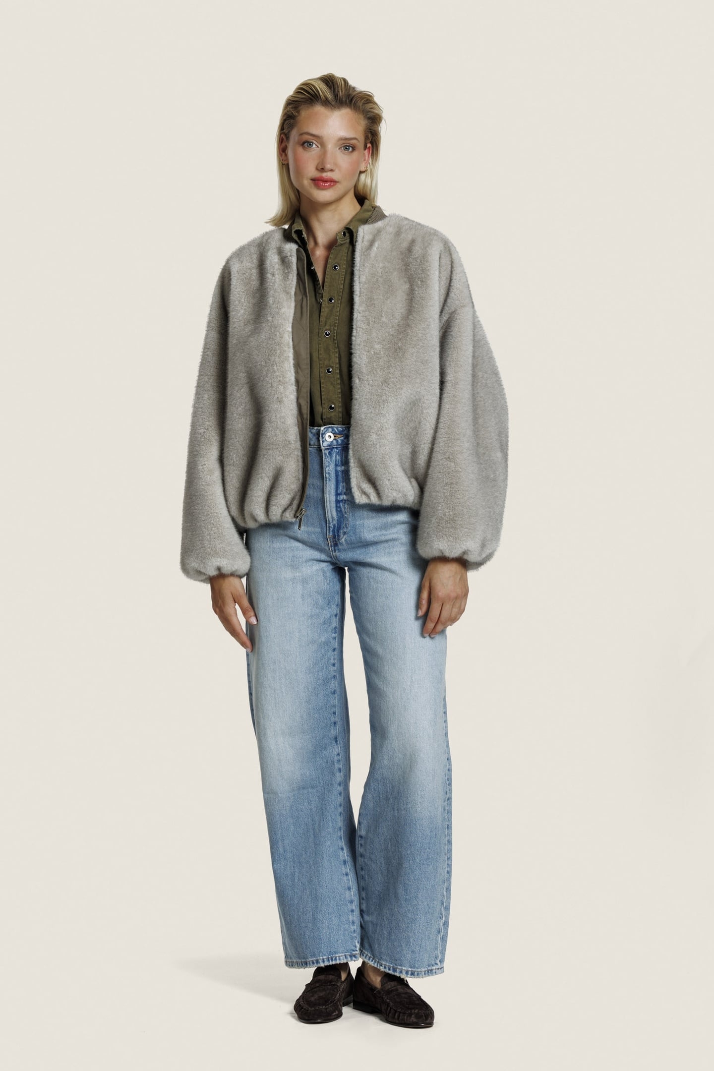 PEARL FUR JACKET CLAY 1