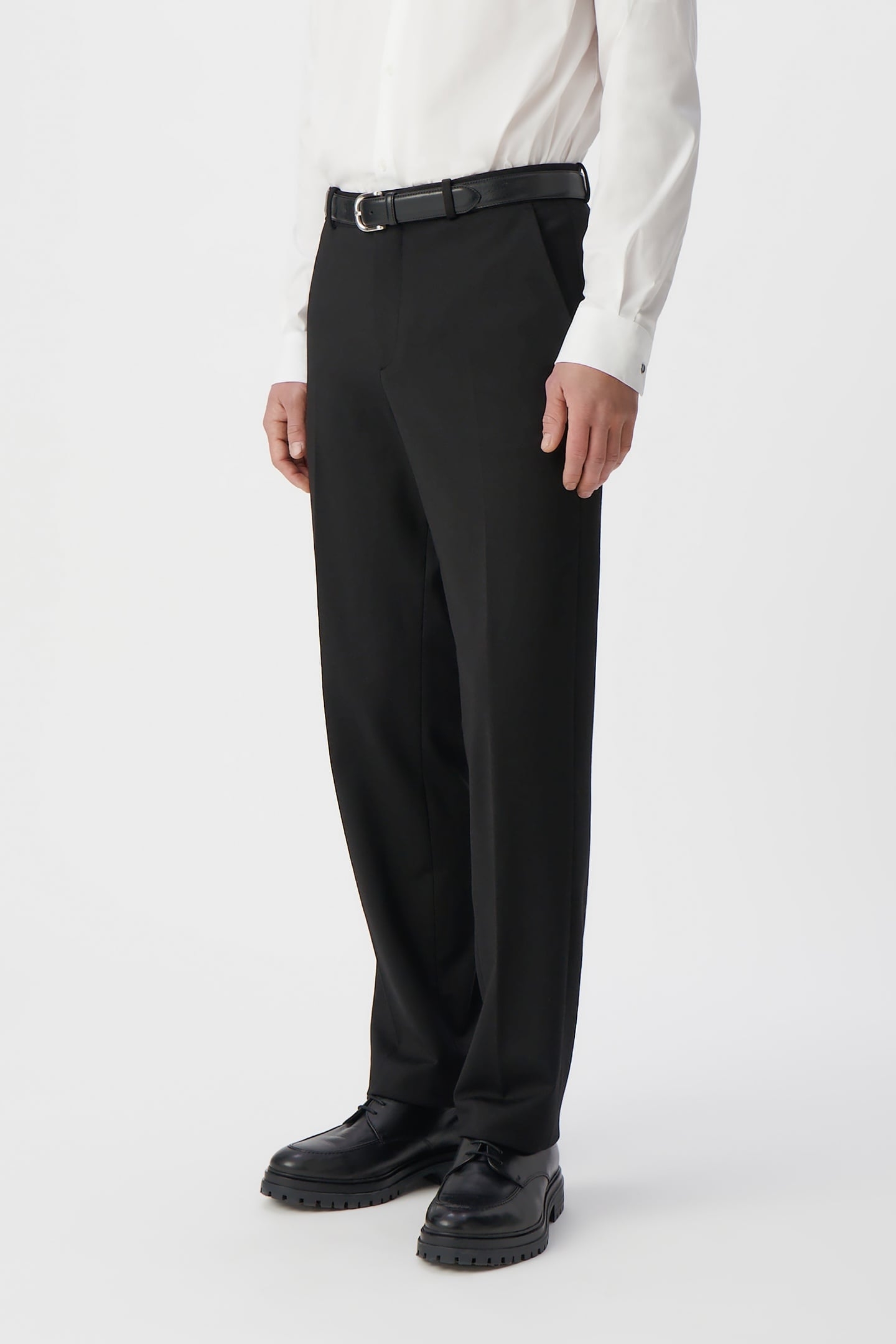 BLACK MILANO KNIT STRAIGHT SUIT TROUSERS 6