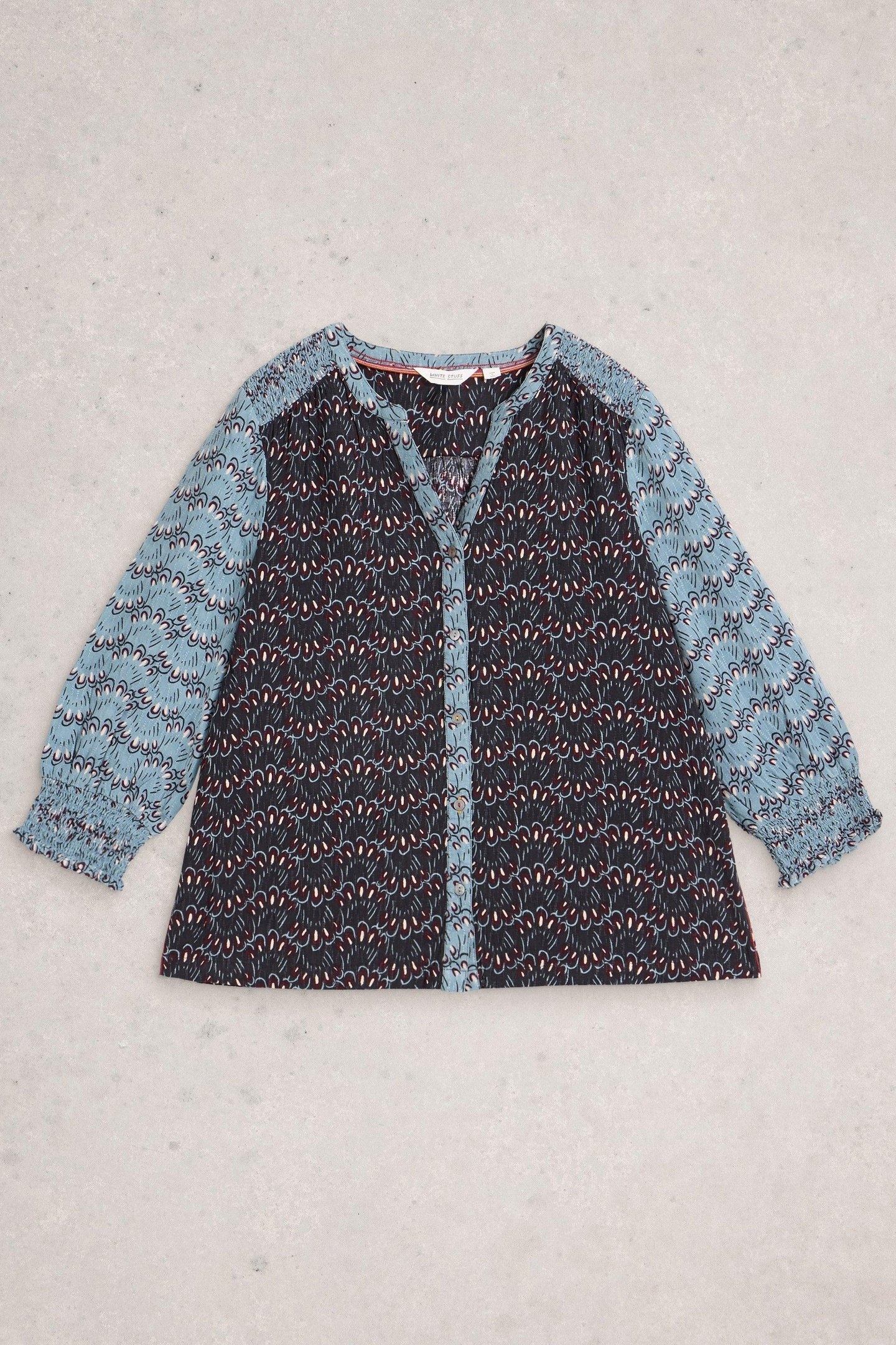 MAY MIXED PRINT TOP BLUE MULTI 3