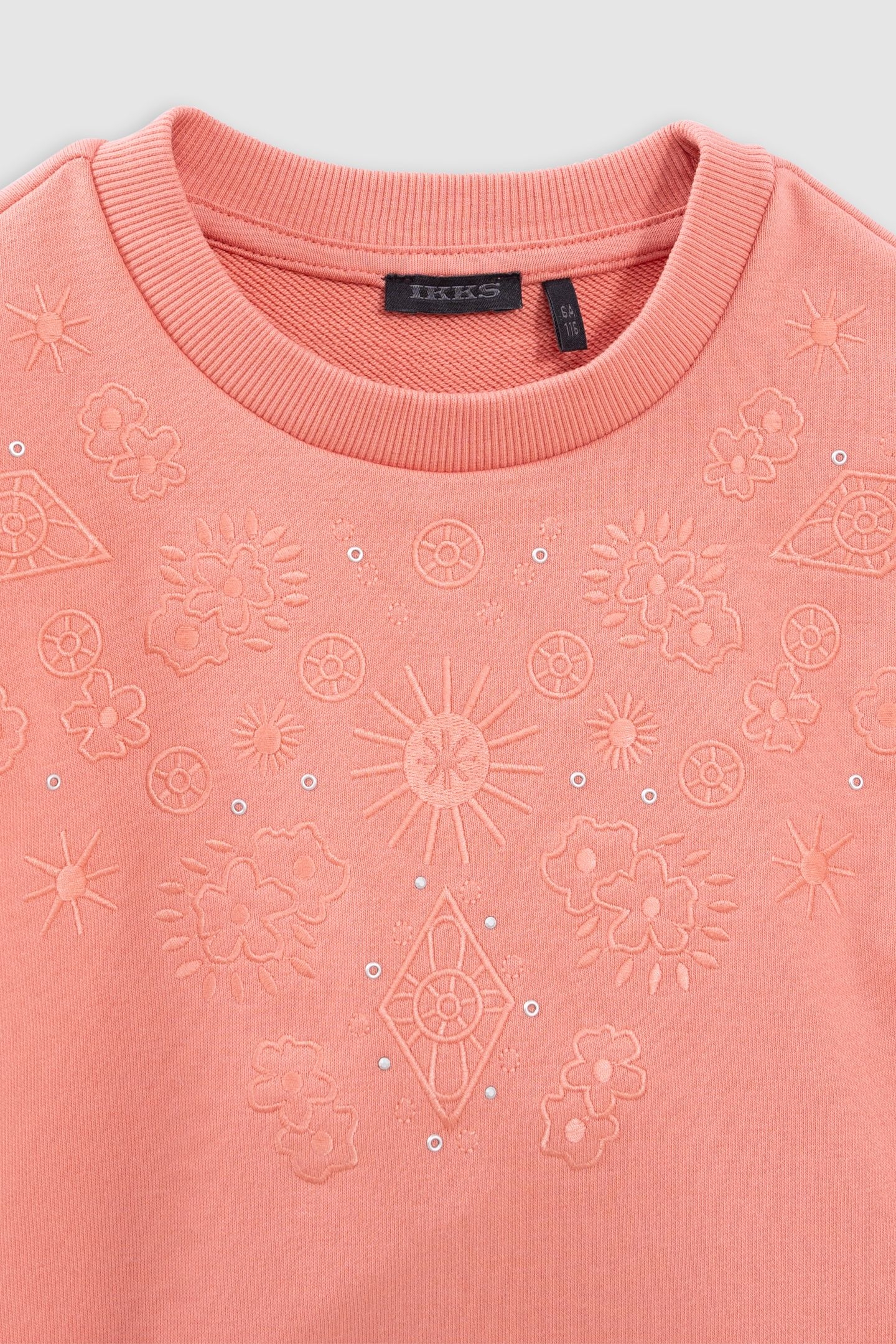 PINK SWEATSHIRT WITH EMBROIDERY AND EYELETS 3