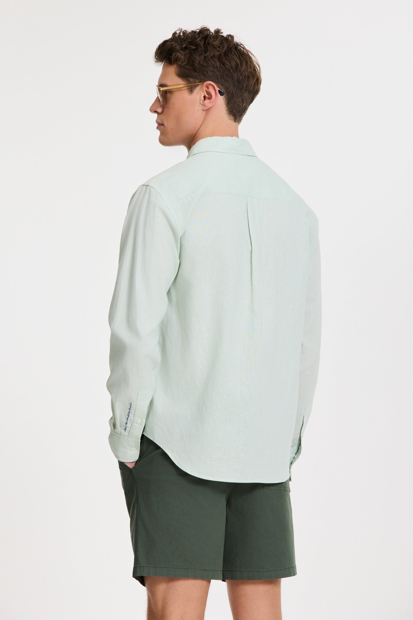 RICK LINEN LONG SLEEVE SHIRT SOLID GREEN SEAFOAM 6