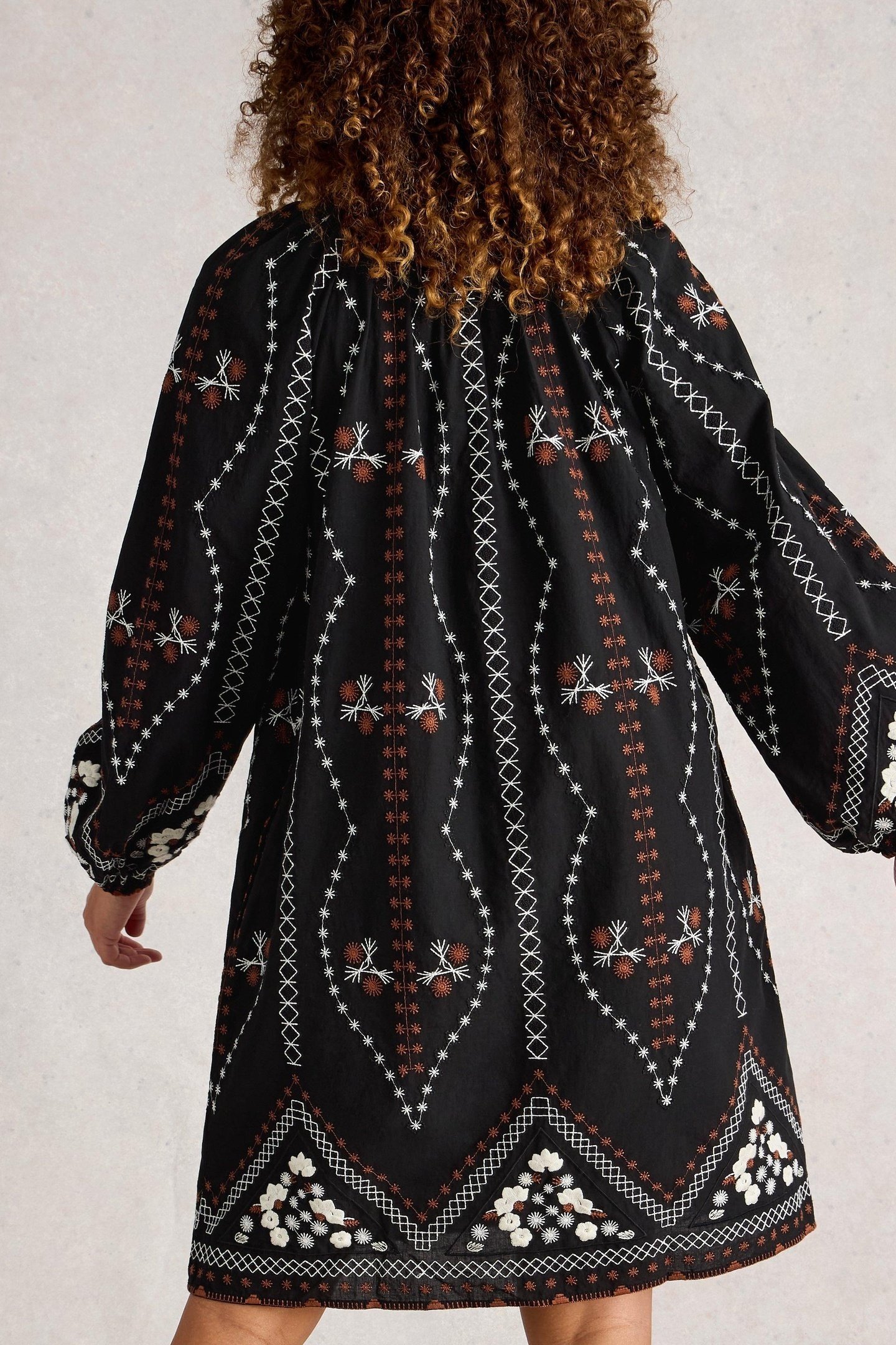AURORA EMBROIDERED DRESS BLACK MULTI 2