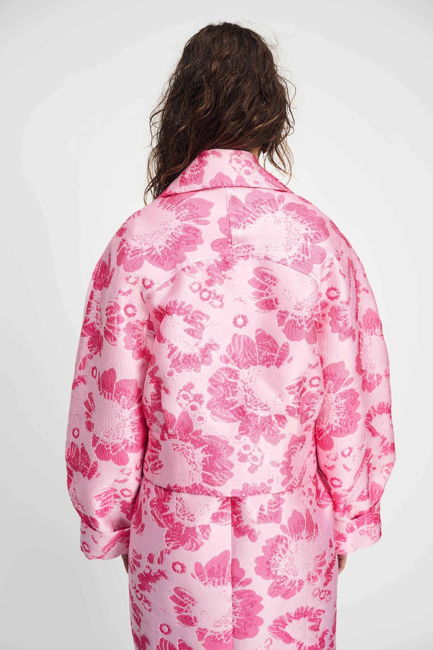 JACKET - FLORAL JACQUARD RASPBERRY PINK 5