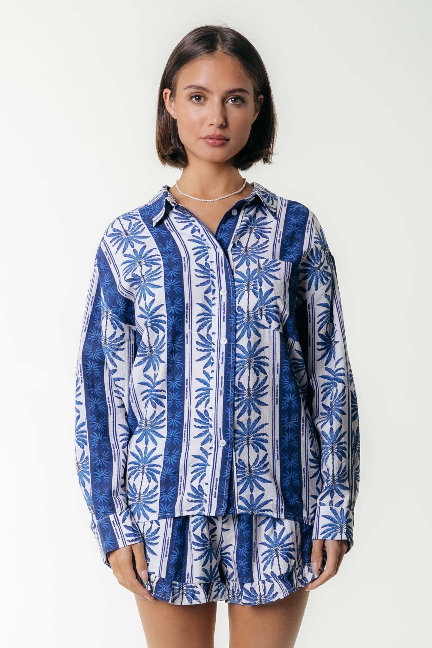 SENSA PALM RUFFLE SHORT BRIGHT BLUE 1