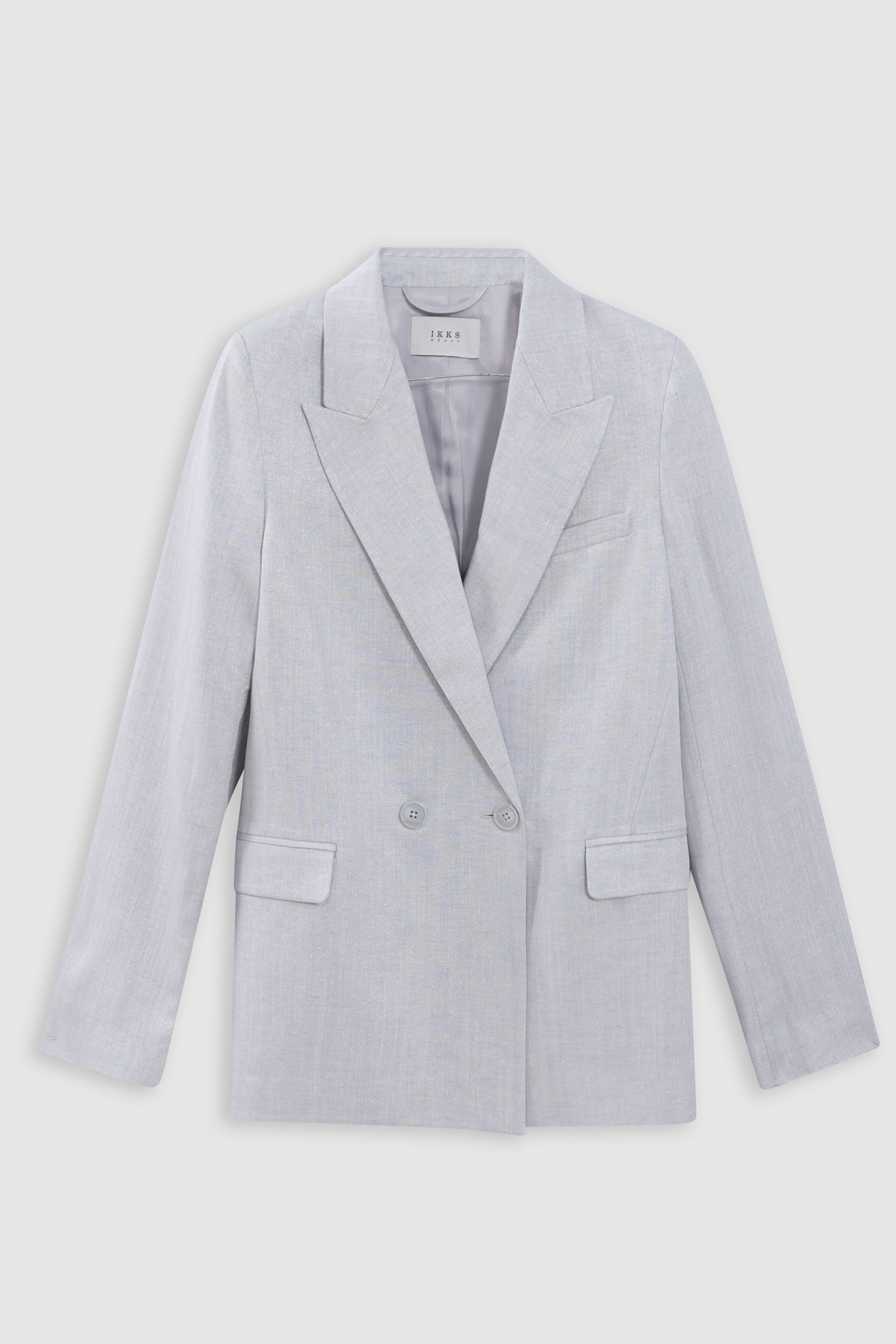 GREY SEQUINED DOUBLE-BREASTED SUIT JACKET 5