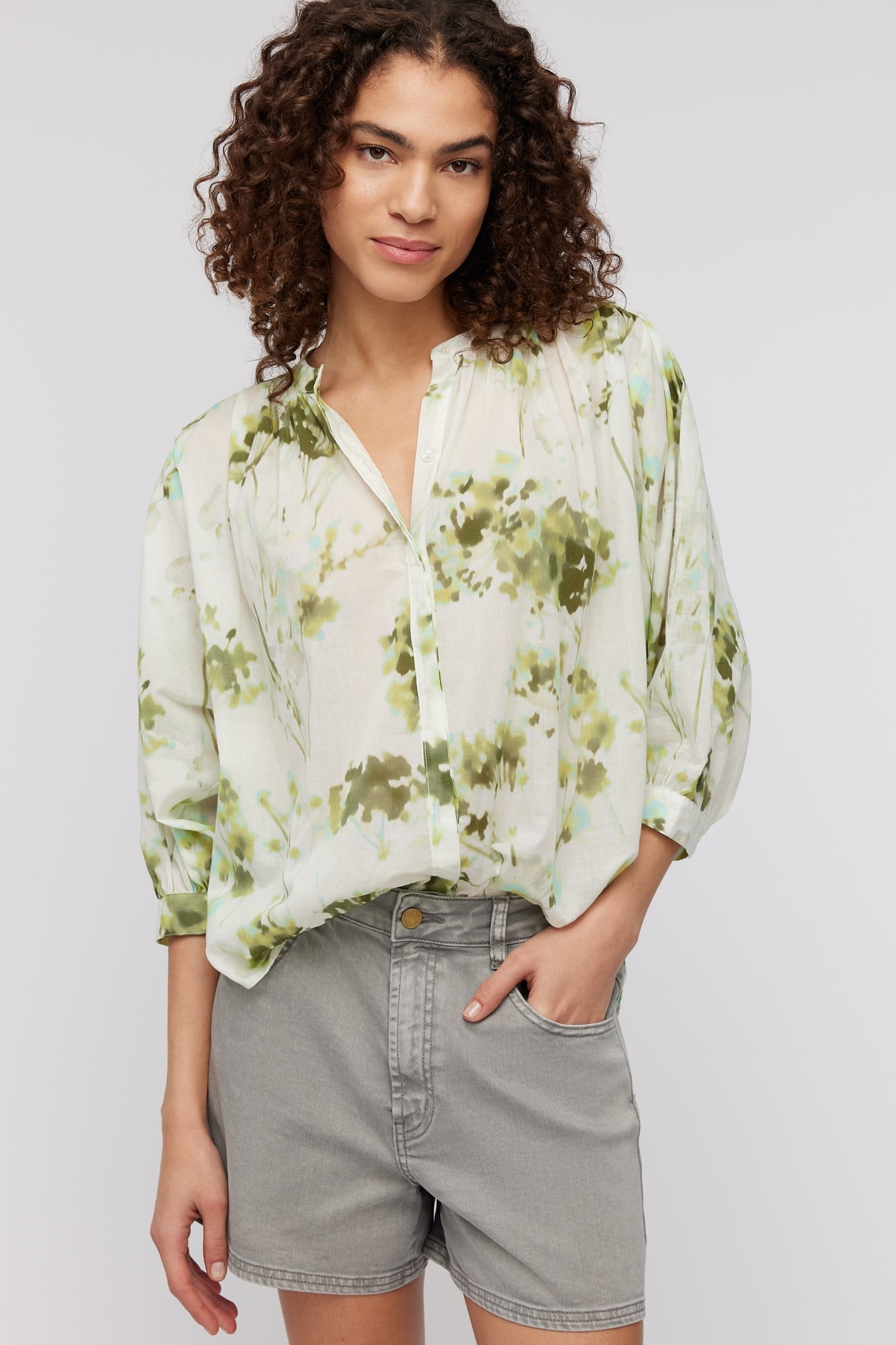 KITTY BLOUSE GREEN FLOWER 2