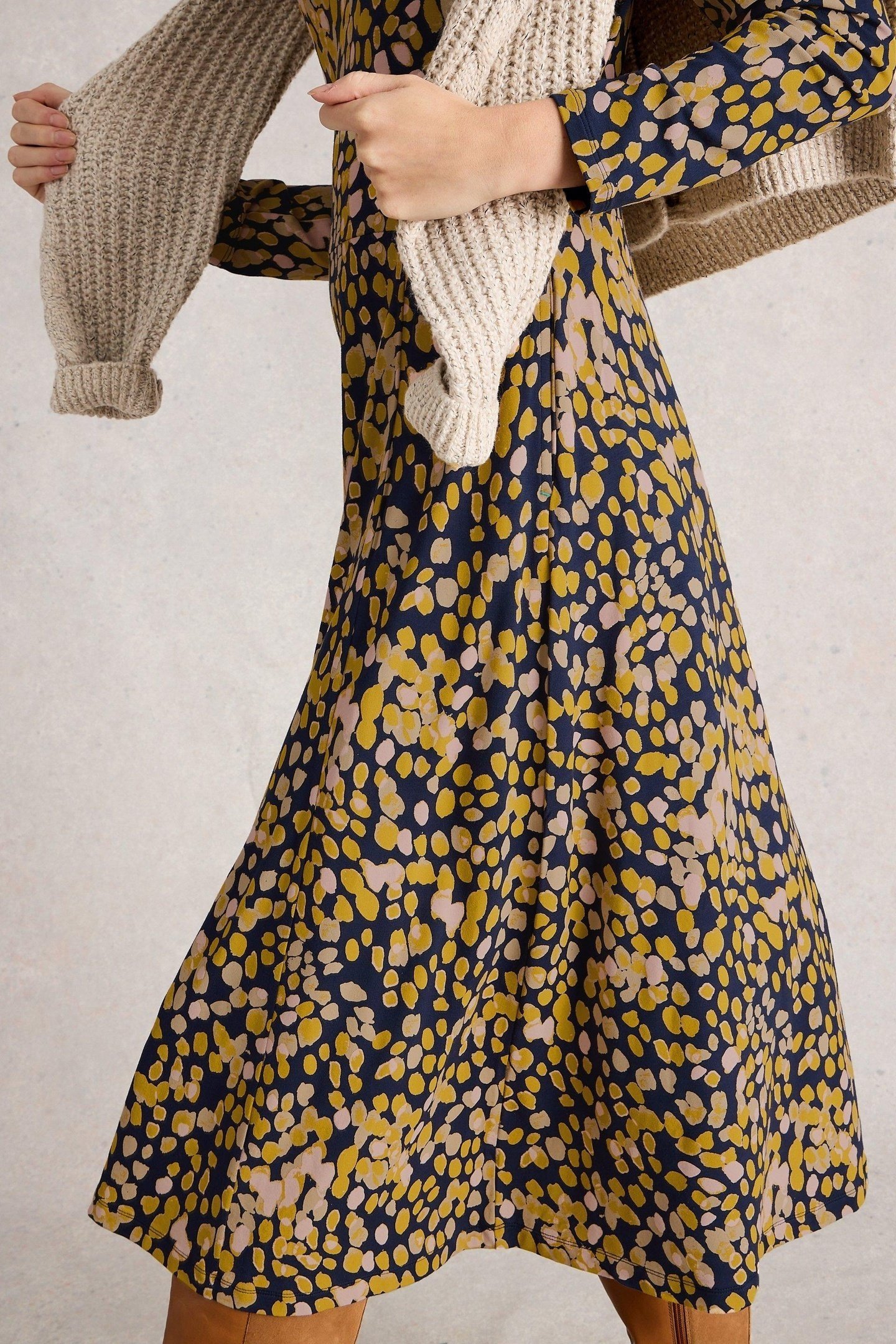 MADELINE JERSEY DRESS CHARTREUSE MULTI 2