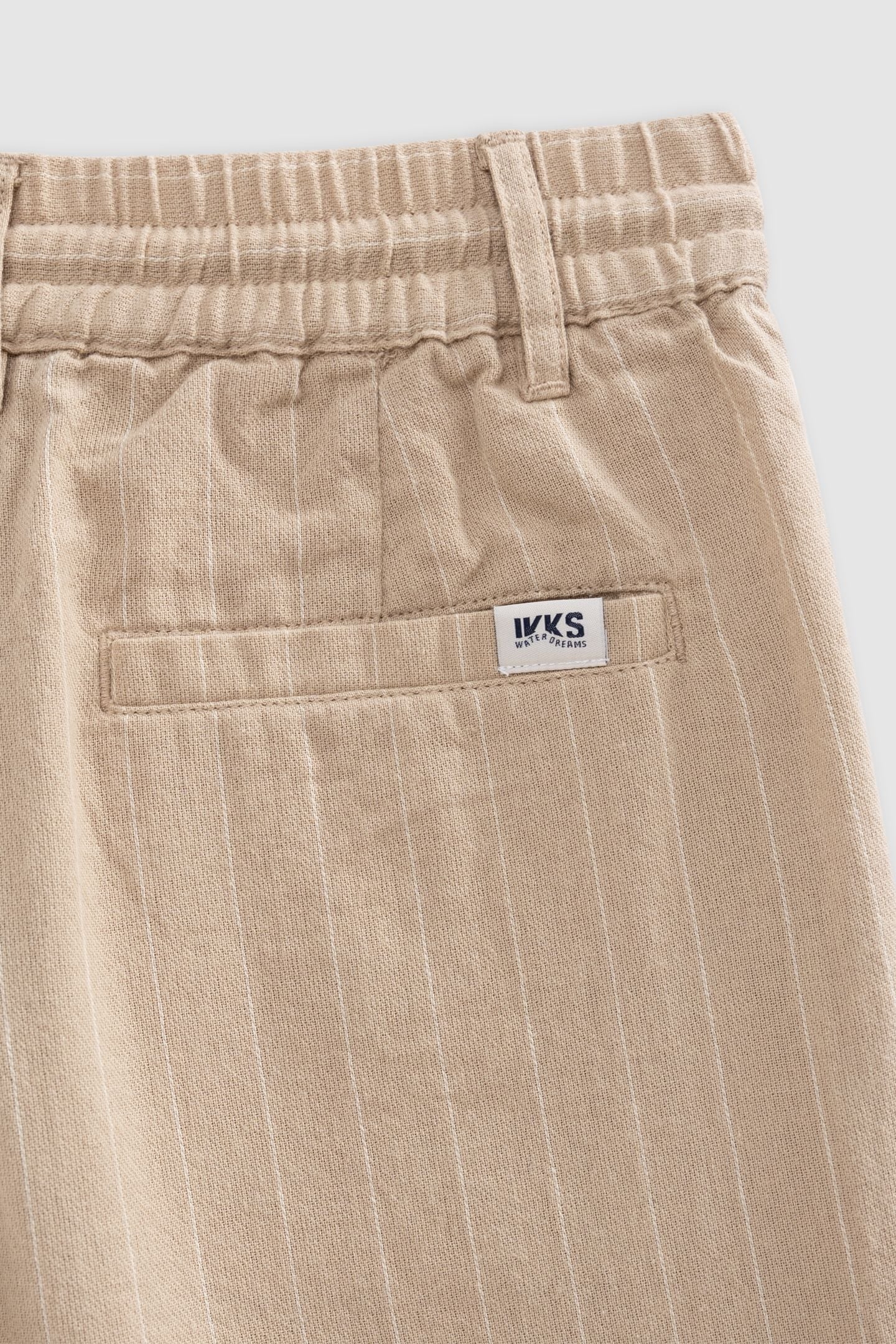 BEIGE ORGANIC COTTON BERMUDA SHORTS WITH STRIPES 6
