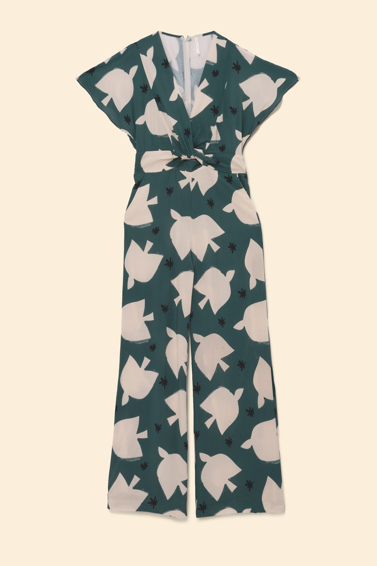 GREEN MAXI BIRD PRINT JUMPSUIT PANTS GREEN 5