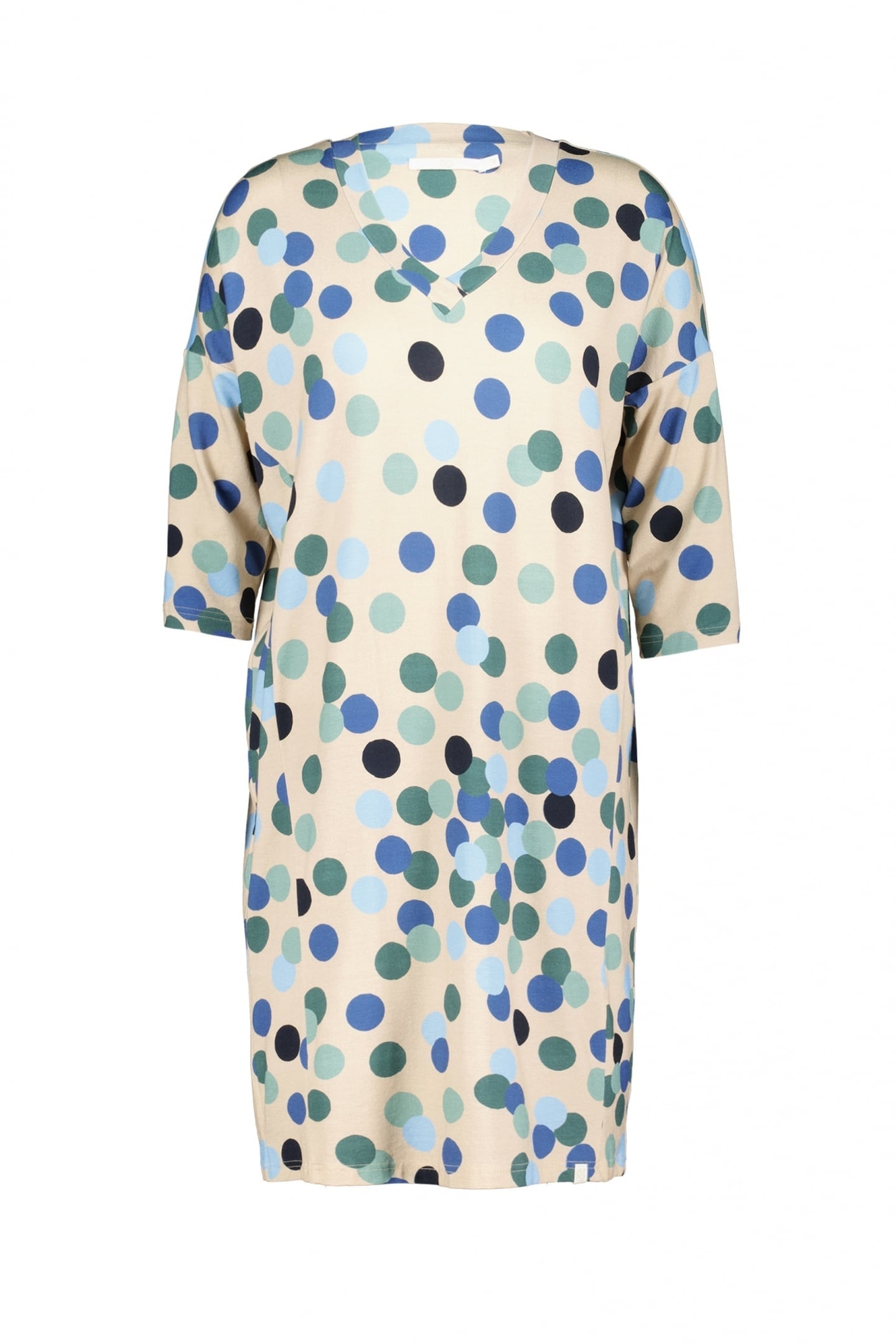 LOOSE DRESS FANCY FEATHER GREY FUJI PRINT 4