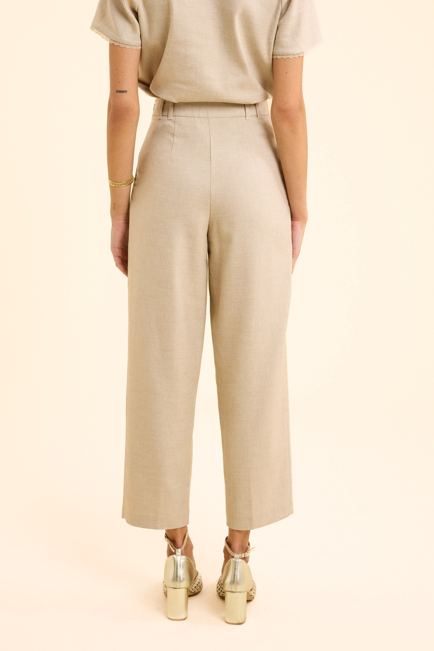 GOLD BEIGE SUIT TROUSERS ECRU 4