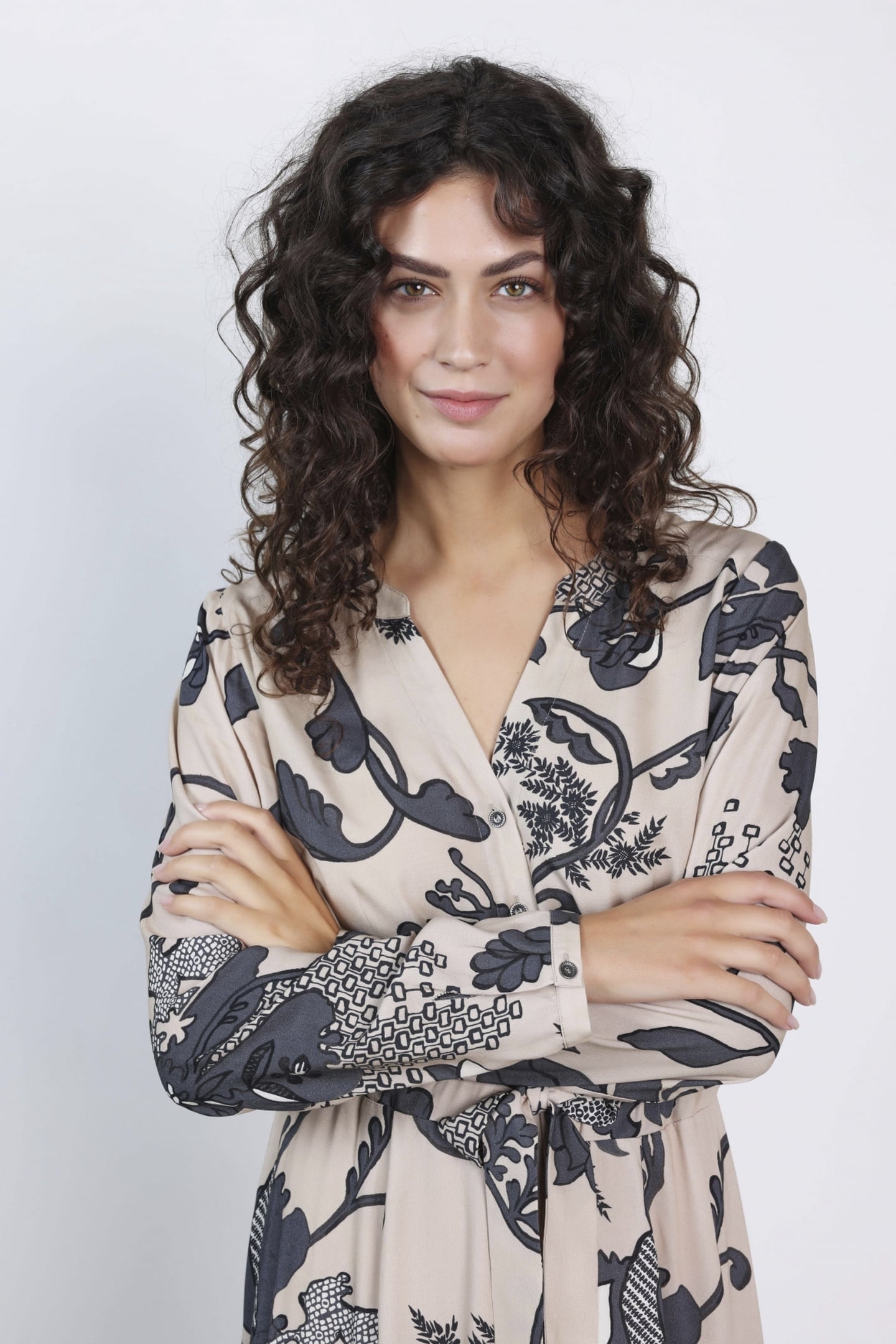 DRESS JOYFUL GREY ENSEMBLE PRINT 2