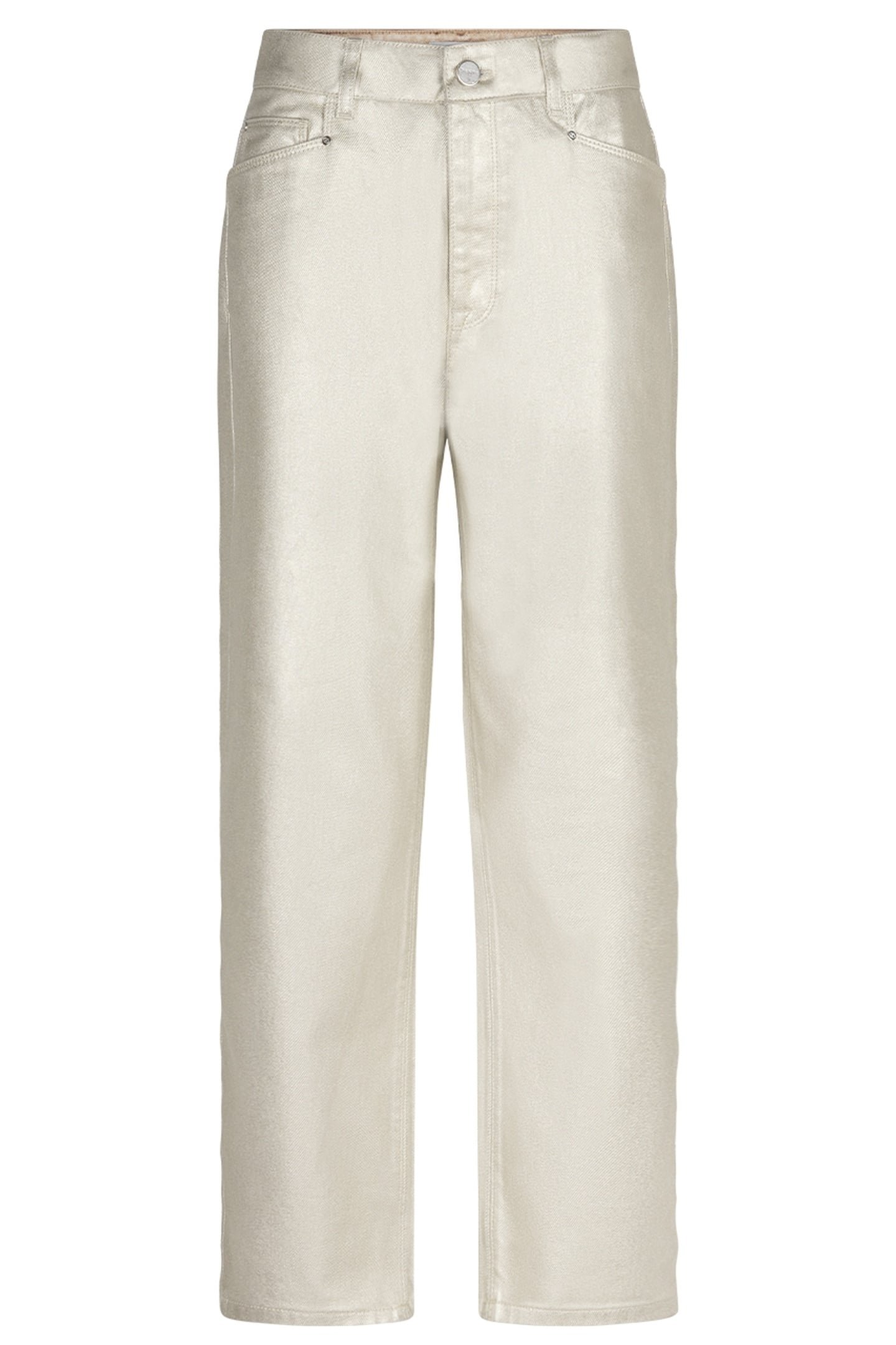 AXELLE METALLIC STRAIGHT CROPPED JEANS CHAMPAGNE METALLIC 4