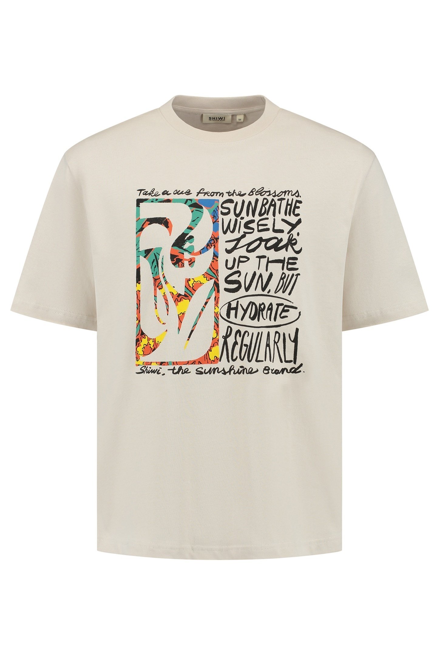 JAY OVERSIZED T-SHIRT FLOWER BLOCK BEIGE 5