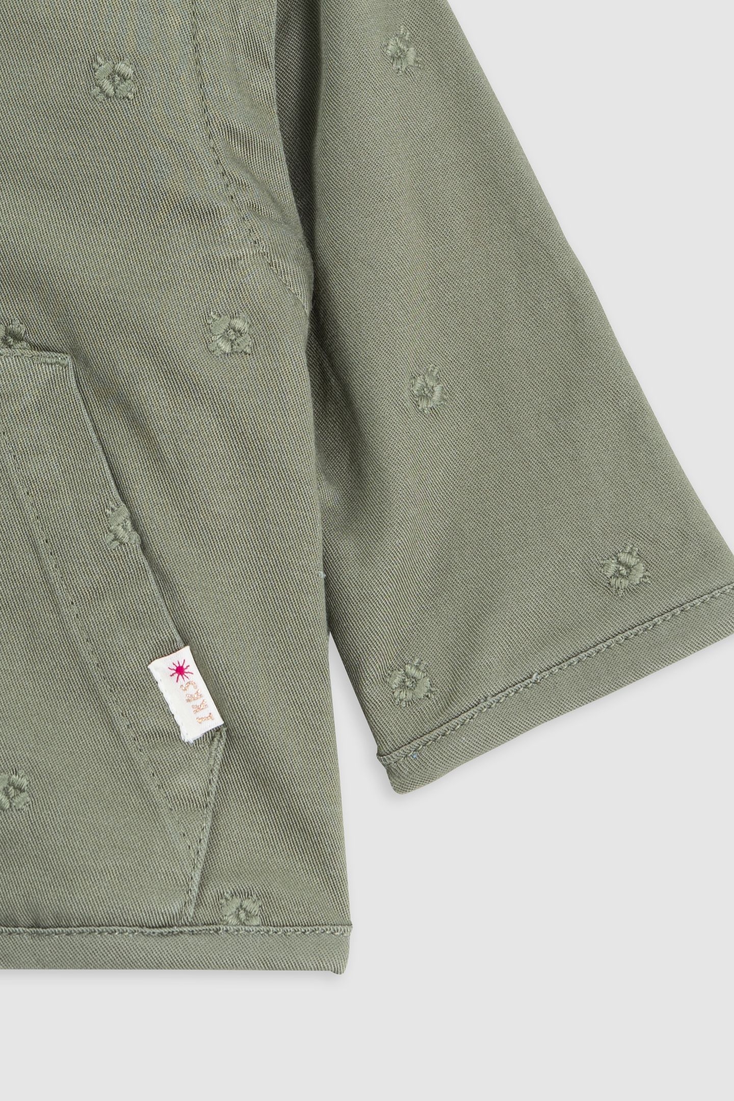 EMBROIDERED KHAKI JACKET WITH REMOVABLE SLEEVES 7