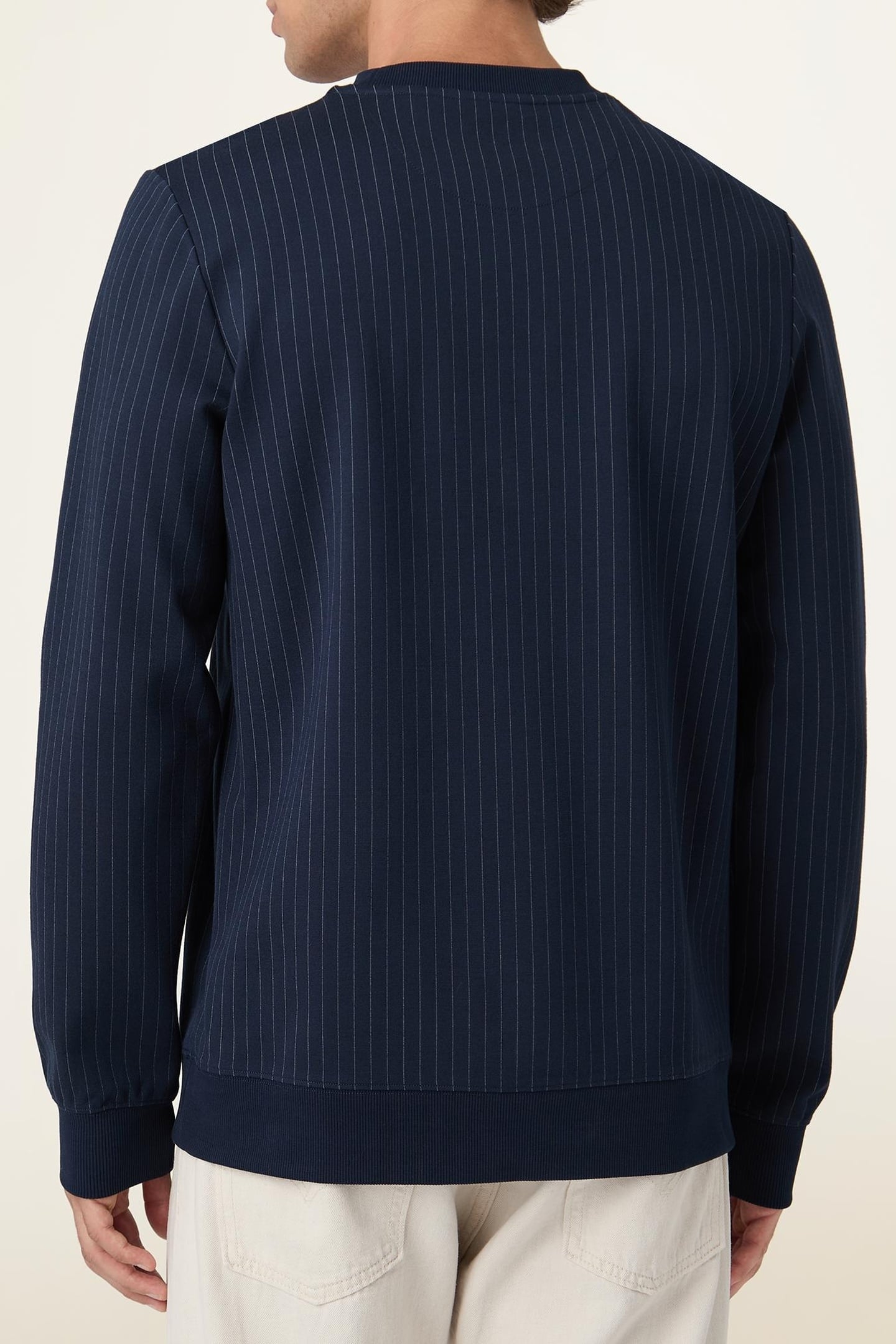 BRERA REGULAR PINSTRIPED CREWNECK SWEATSHIRT BLACK 4