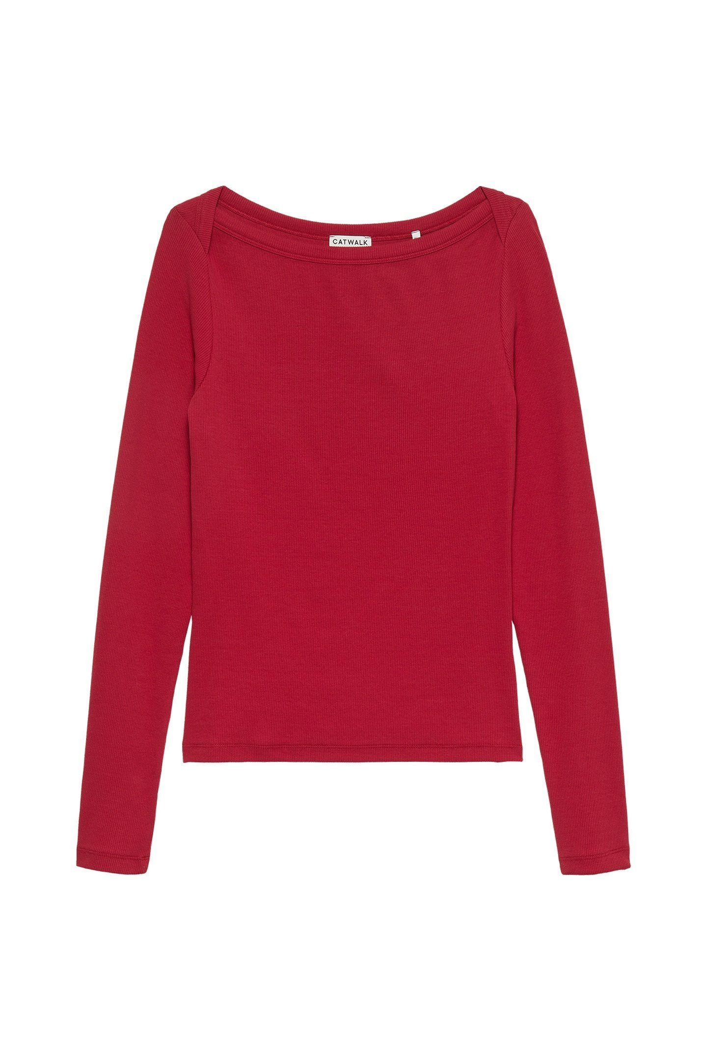 BOATNECK RIB LONG SLEEVE RED FRUIT 4