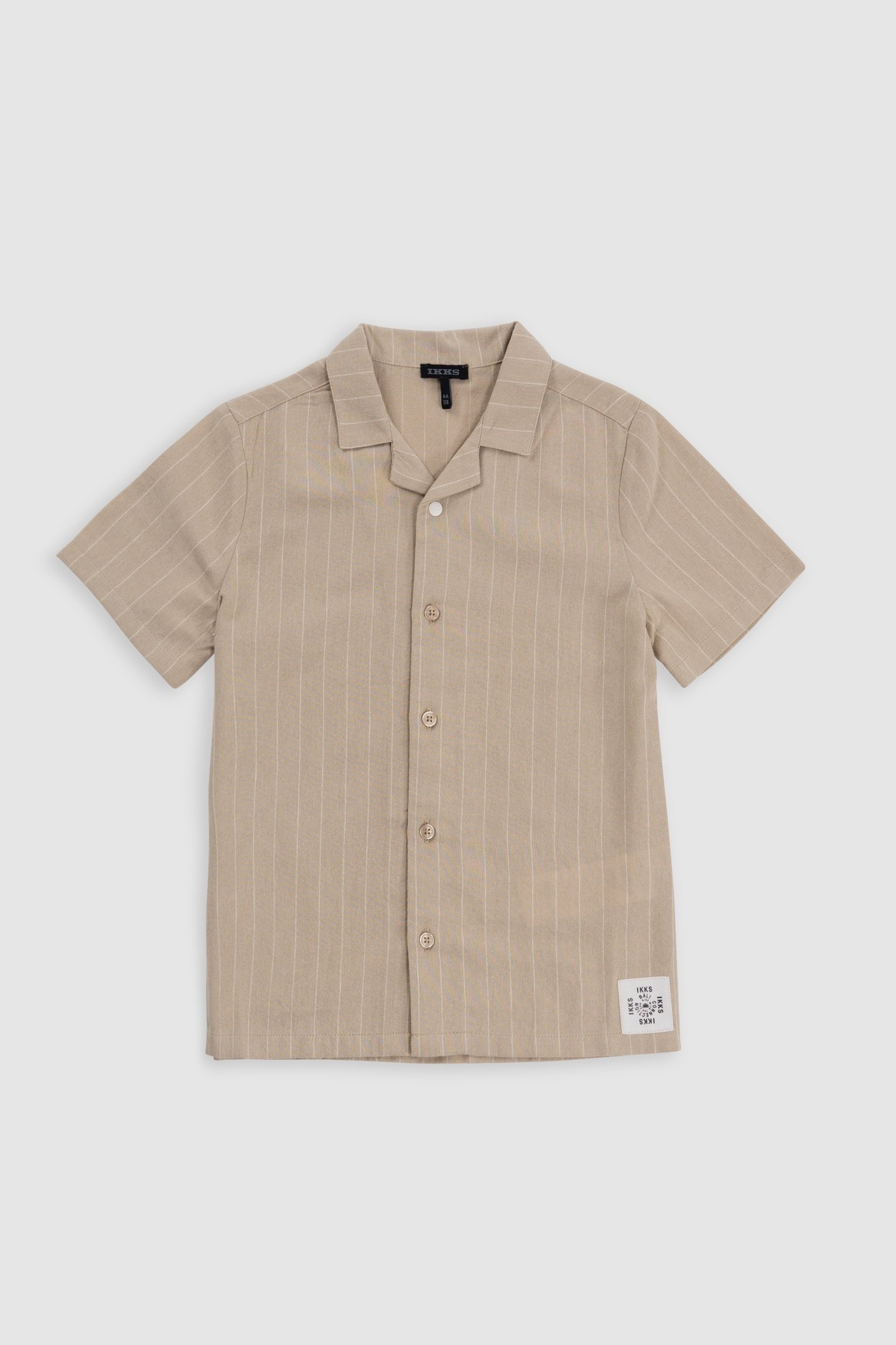 BEIGE ORGANIC COTTON STRIPED SHIRT 1