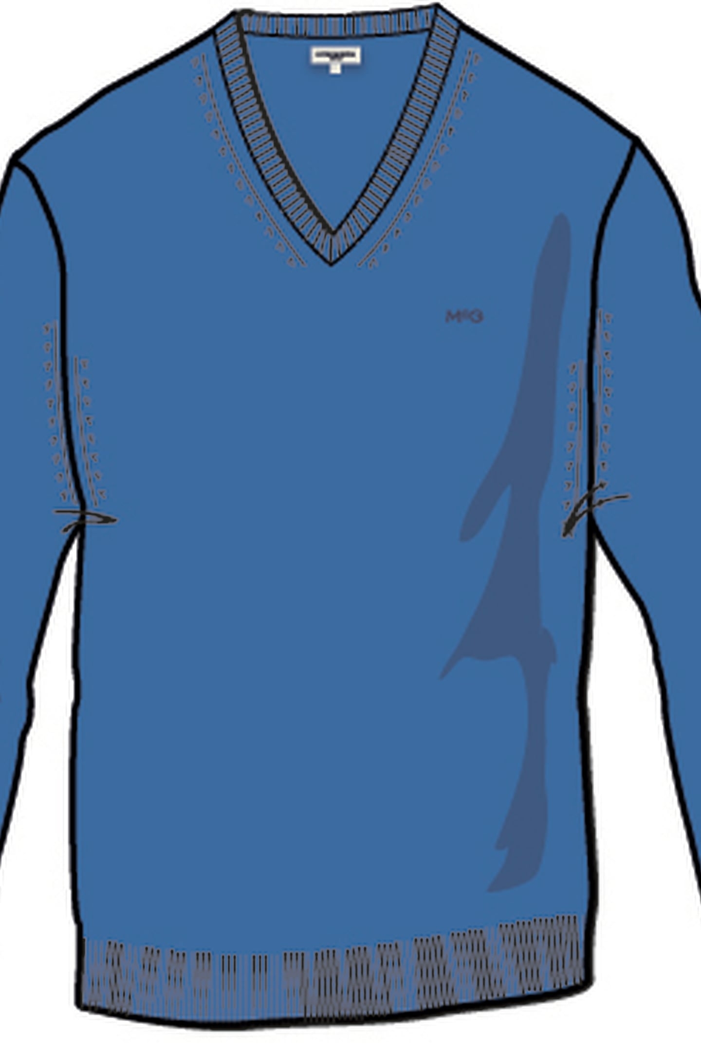 V-NECK SWEATER KOBALT 3