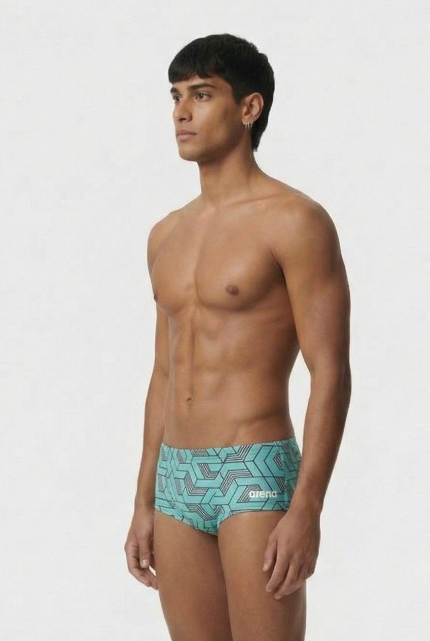 MEN'S ARENA ESCAPE SWIM LOW WAIST SHORT BLACK WATER BLUE MUL 3