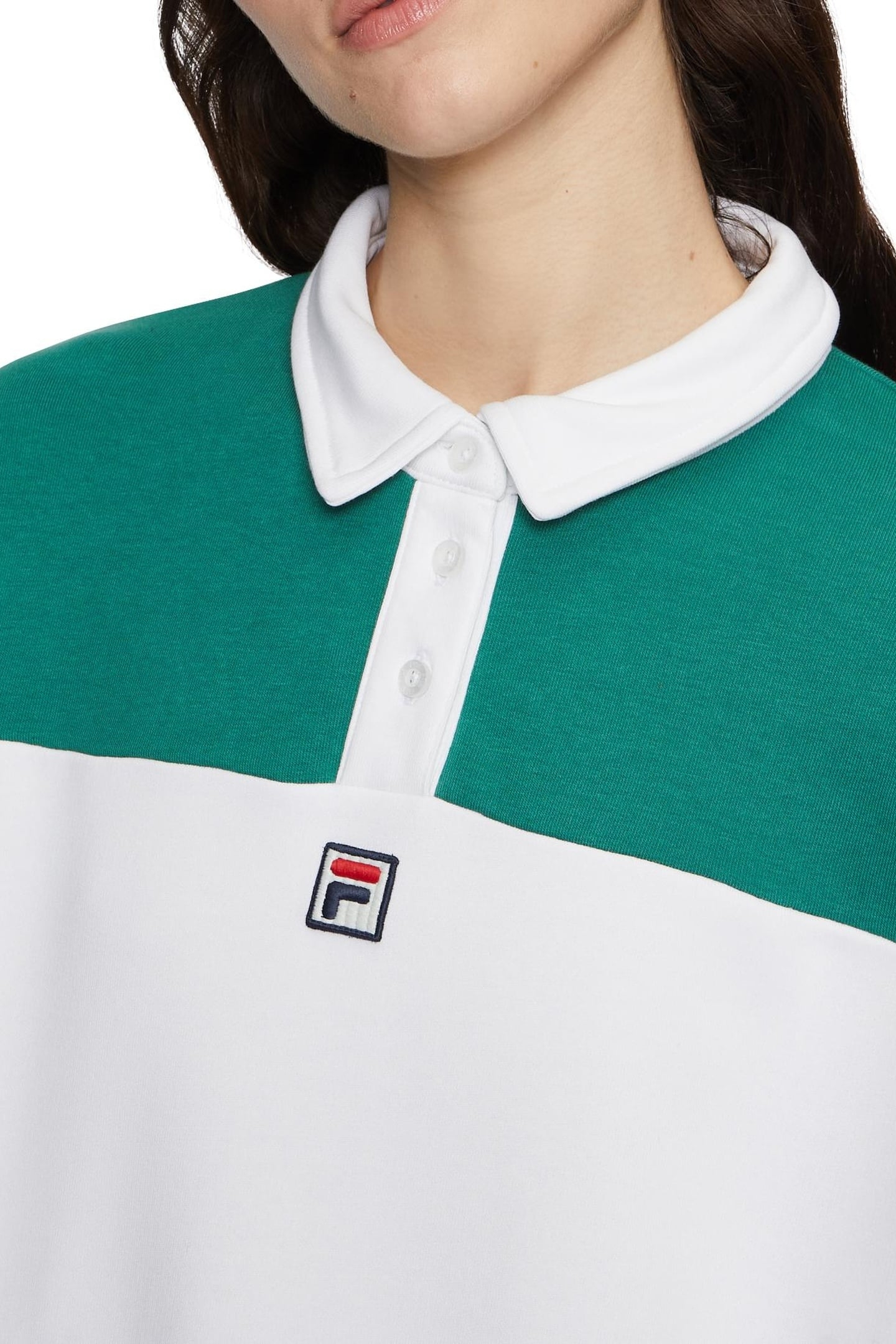 LANGOGNE OVERSIZED CROPPED POLO SWEAT FIR-BRIGHT WHITE 7