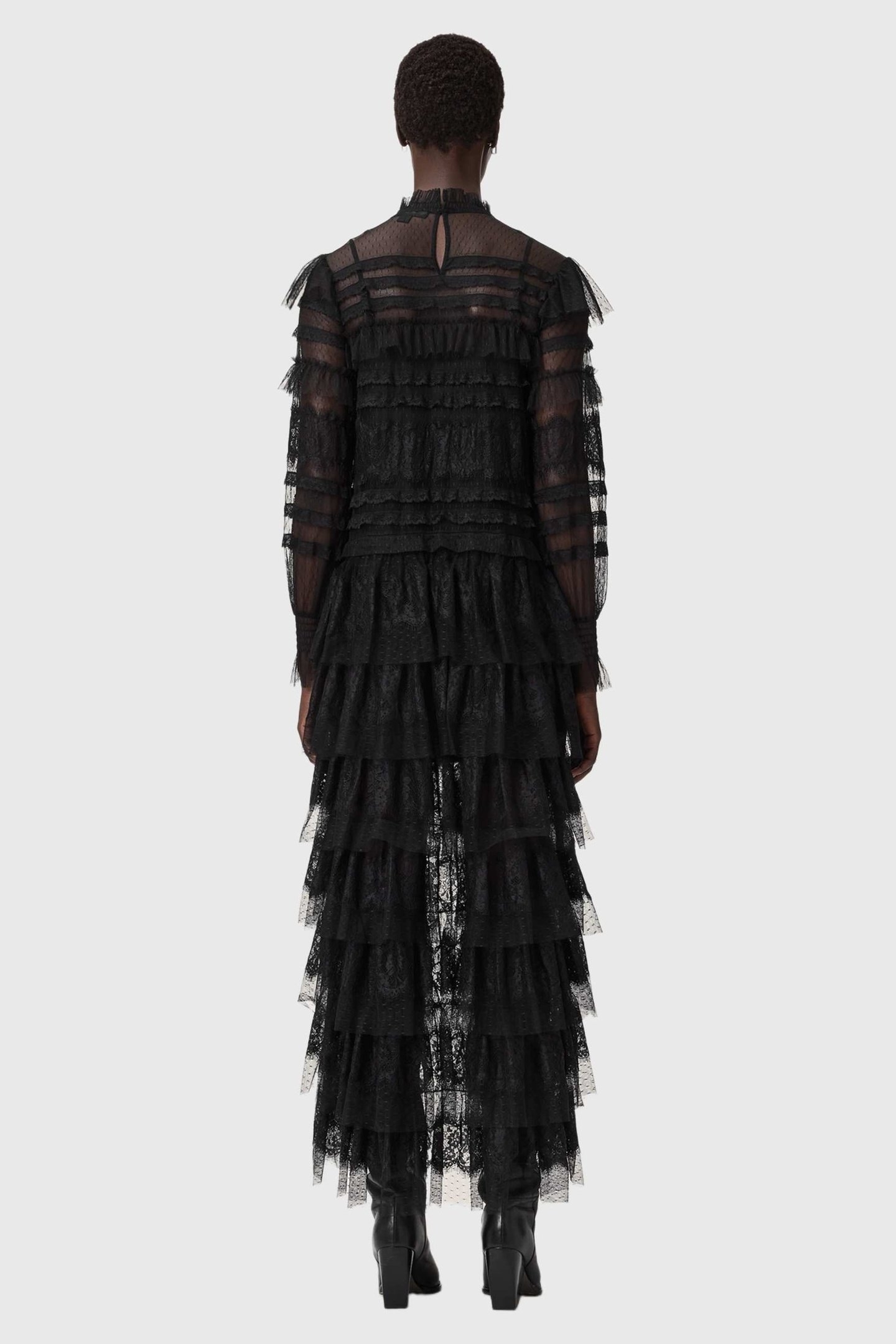 CAVARLY LS MAXI DRES LACE BLACK 4