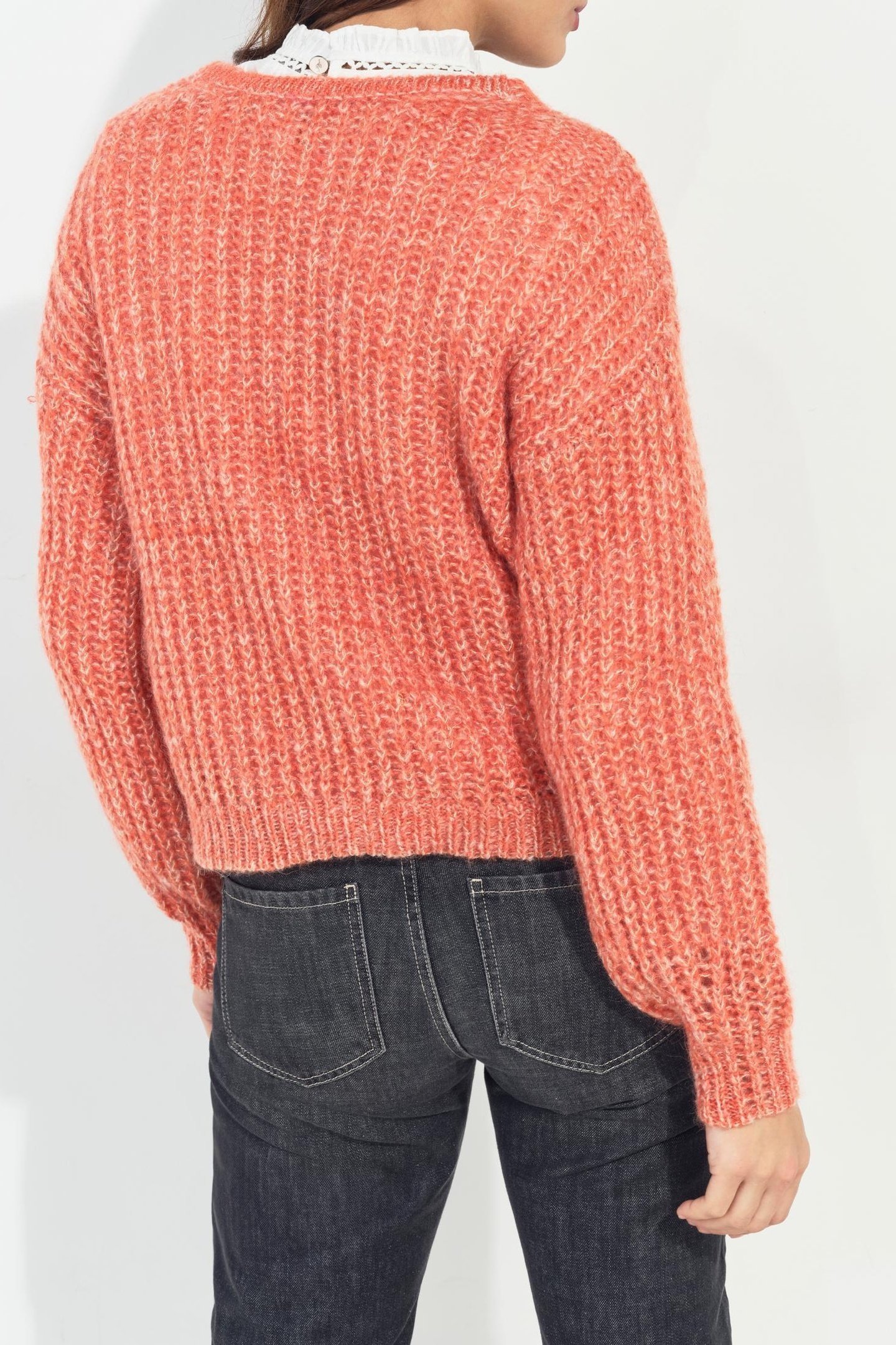 TIAGO - ORANGE REVERSIBLE KNIT SWEATER FRONT/BACK 4