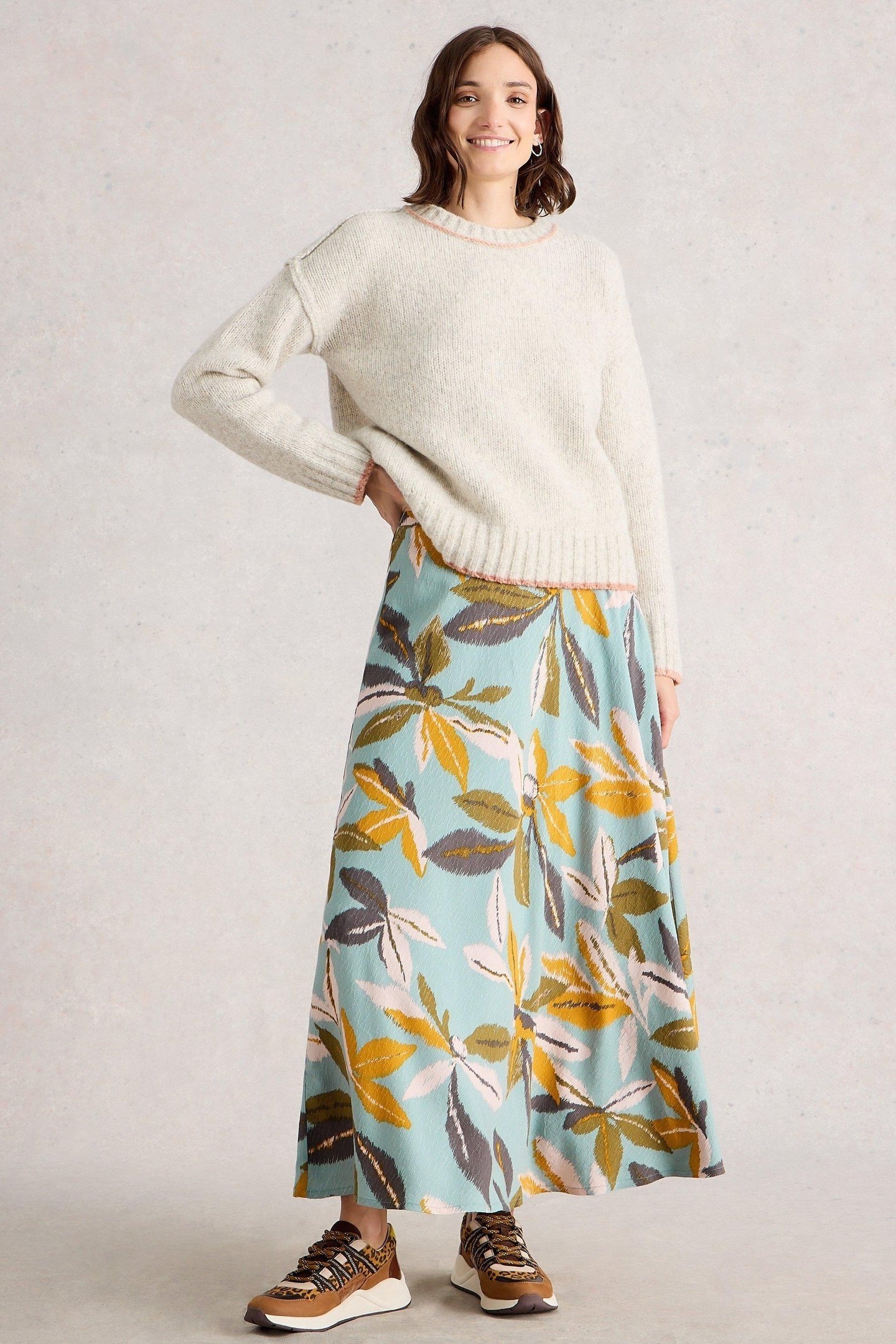 HOPE BIAS CUT MAXI SKIRT BLUE MULTI 1