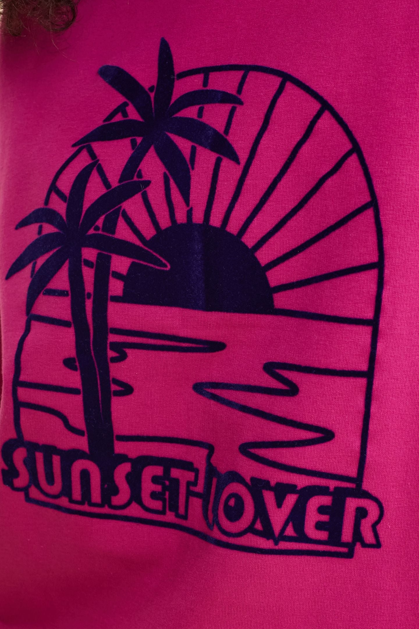 PINK FLOCKED VELOUR SUNSET SWEATSHIRT VIOLINE 7