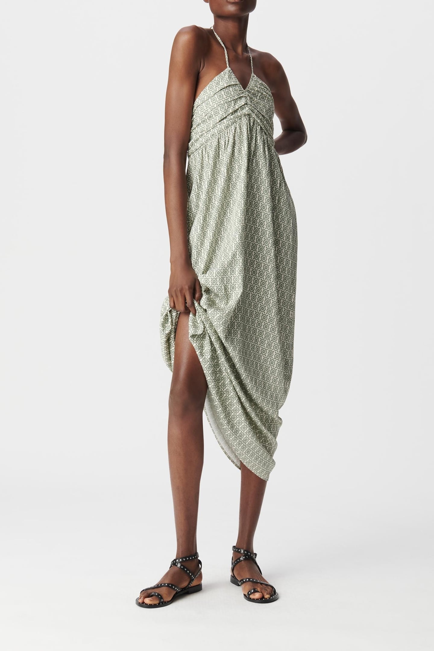 GREEN LONG DRESS LENZING™ ECOVERO™ ETHNIC 3