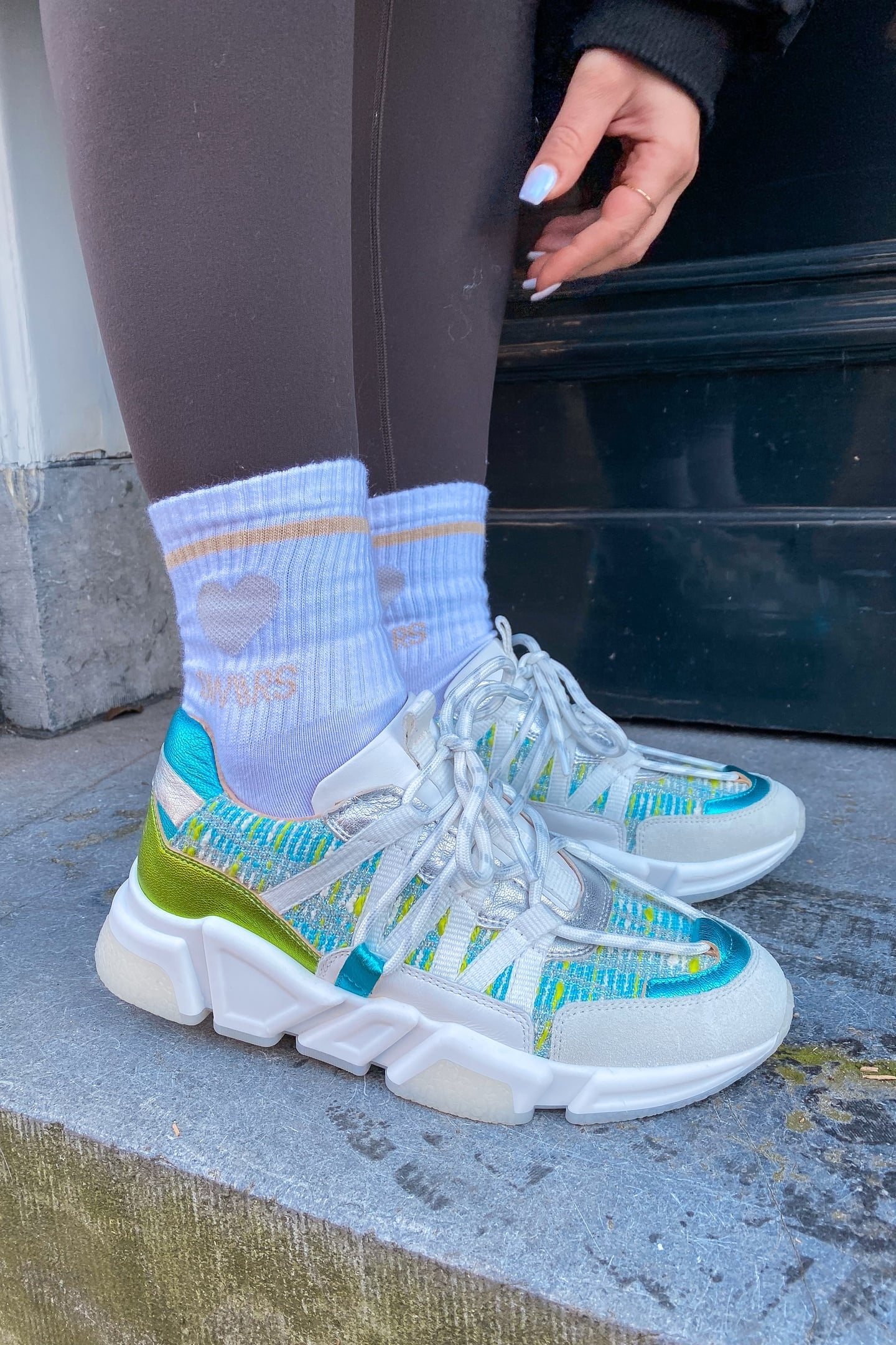 LOS ANGELES TWEED SNEAKER APPLE / SILVER 3