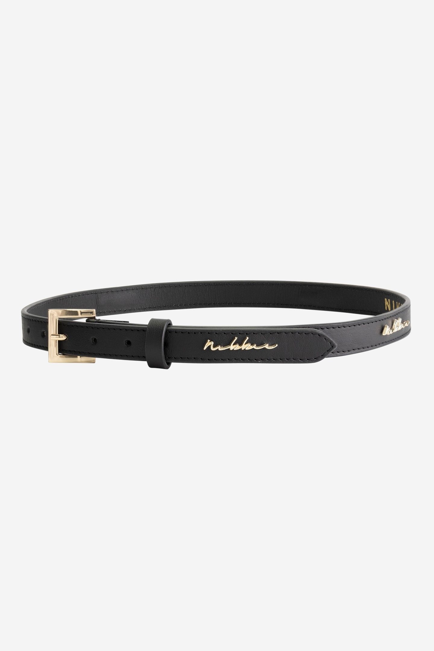 SIGNATURE LEATHER BELT BLACK/GOLD 1