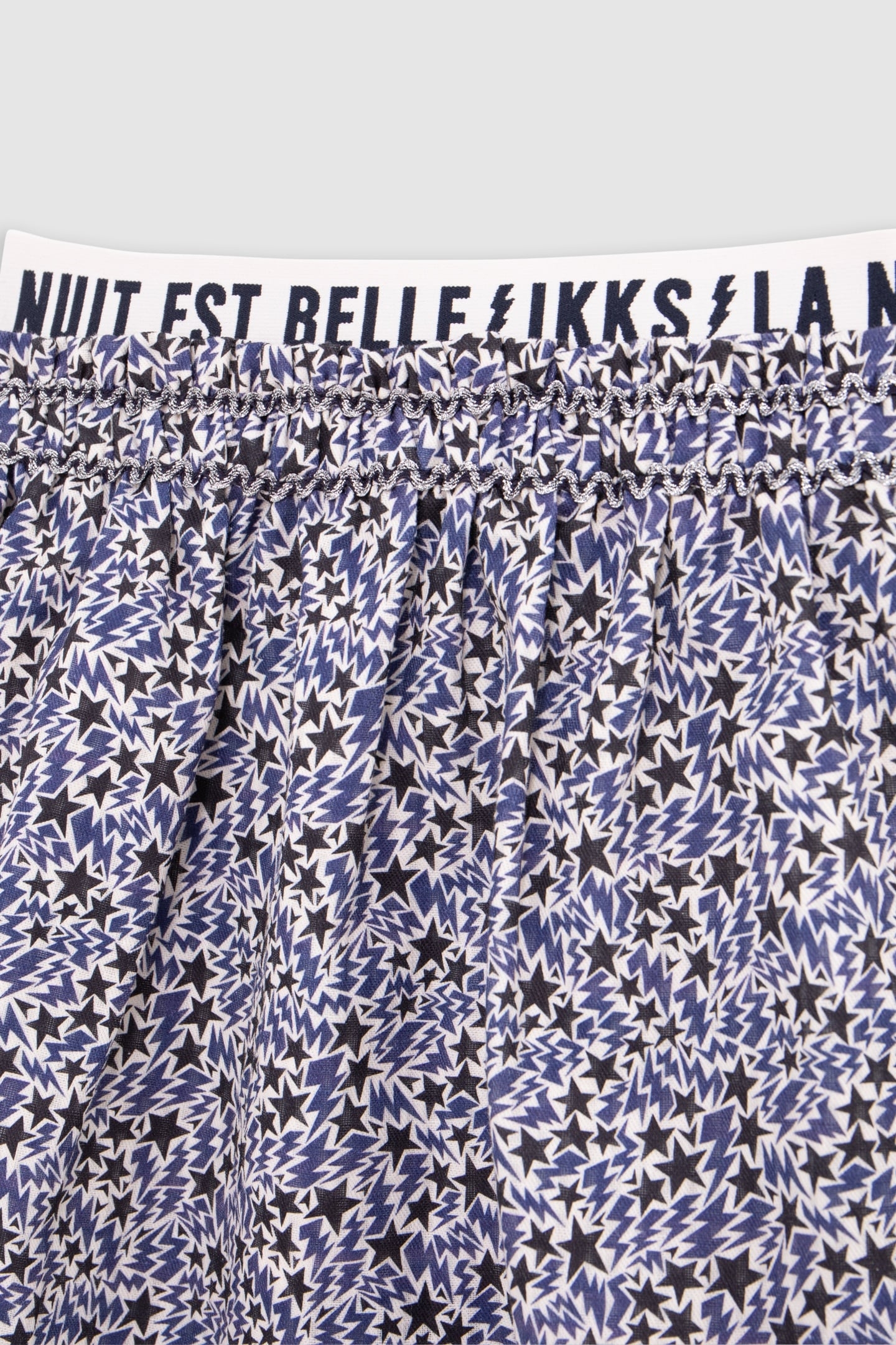 GIRL’S ECRU ORGANIC COTTON LIGHTNING-STARS PRINT SKIRT 3