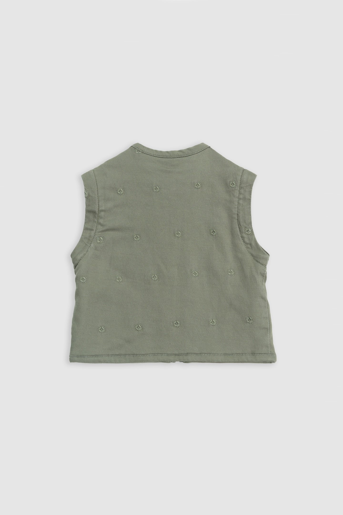 EMBROIDERED KHAKI JACKET WITH REMOVABLE SLEEVES 5