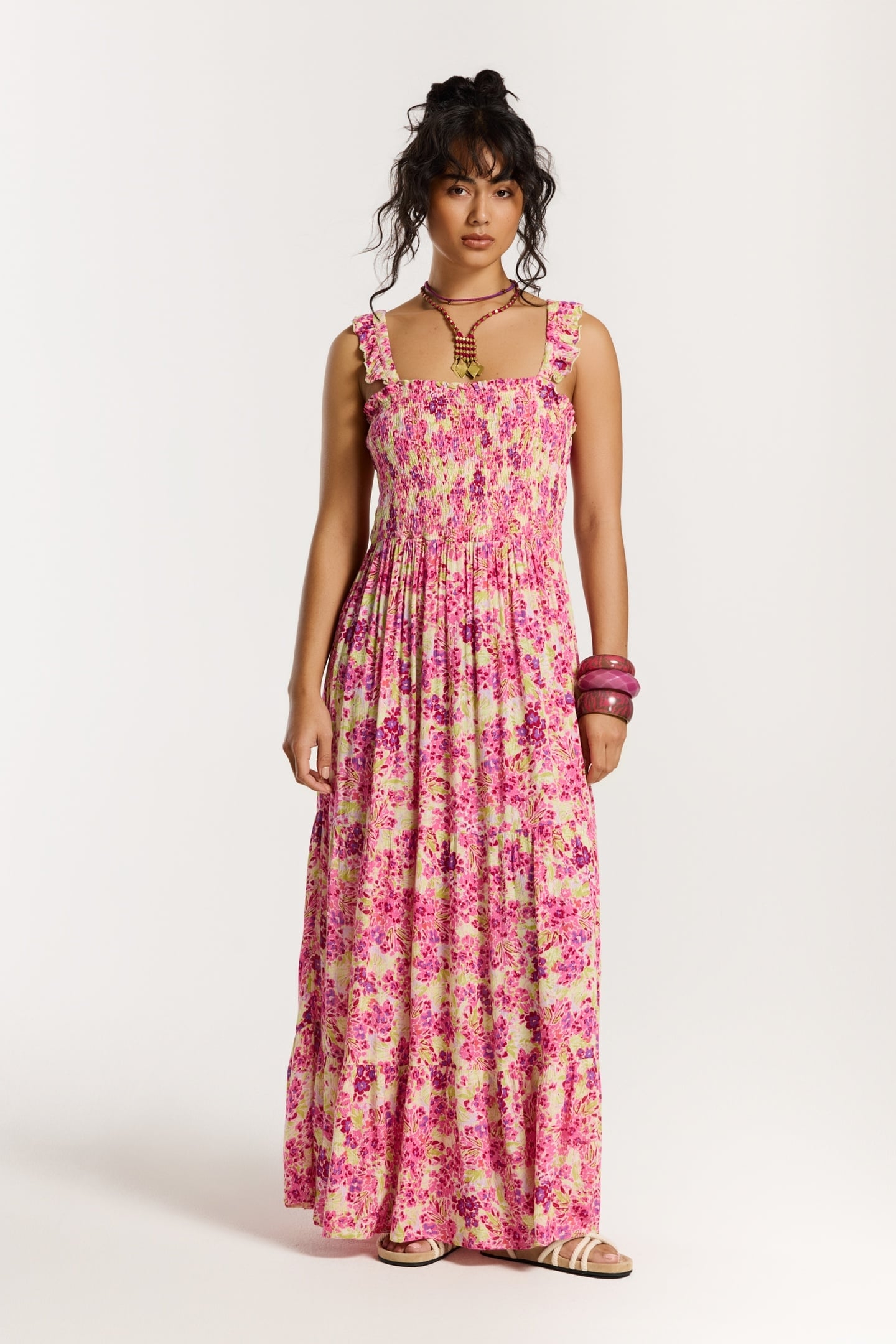 SEYCHELLES DRESS FLOWER FIELDS PINK FLOWER FIELDS 2