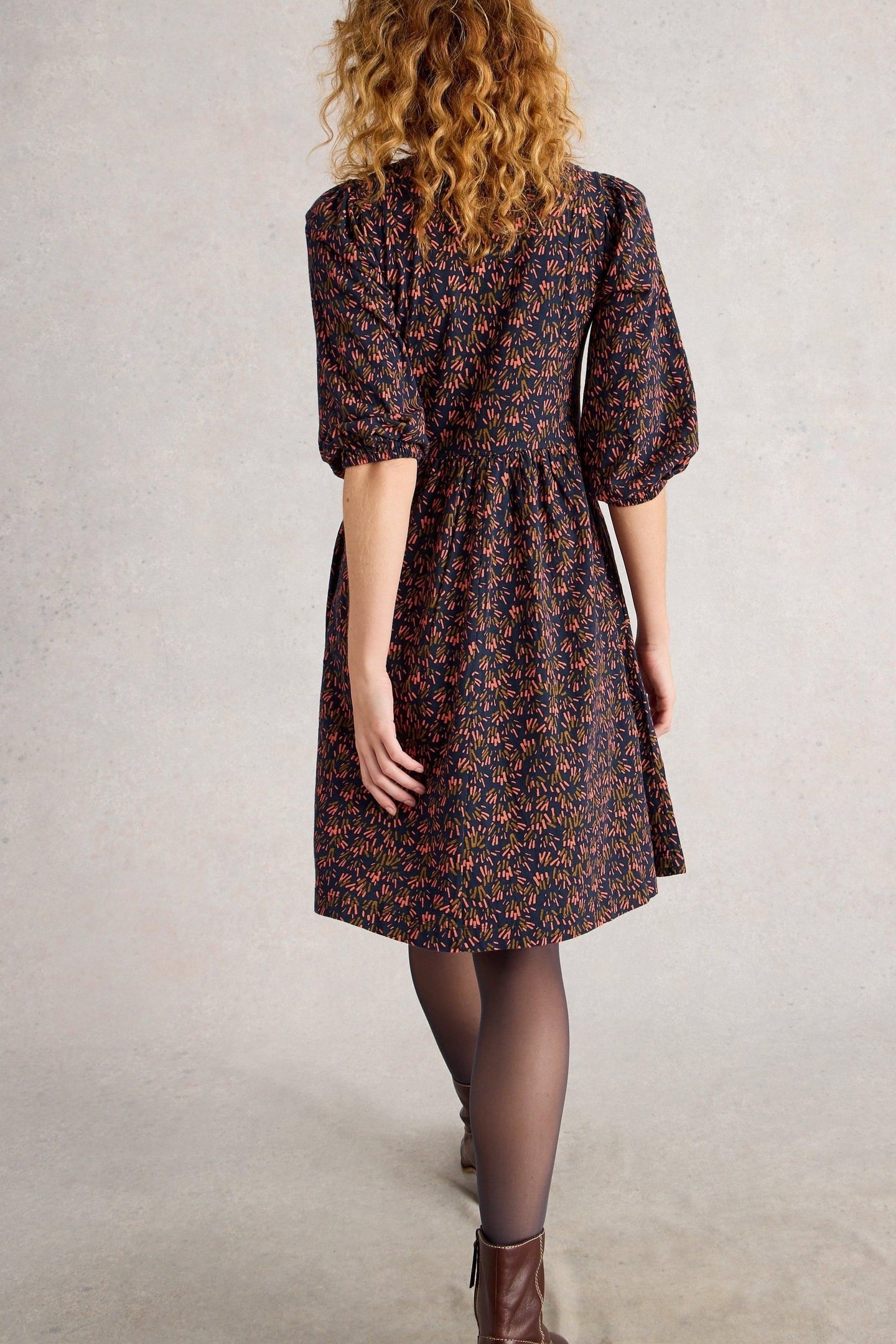 MAEVA JERSEY DRESS NAVY MULTI 3