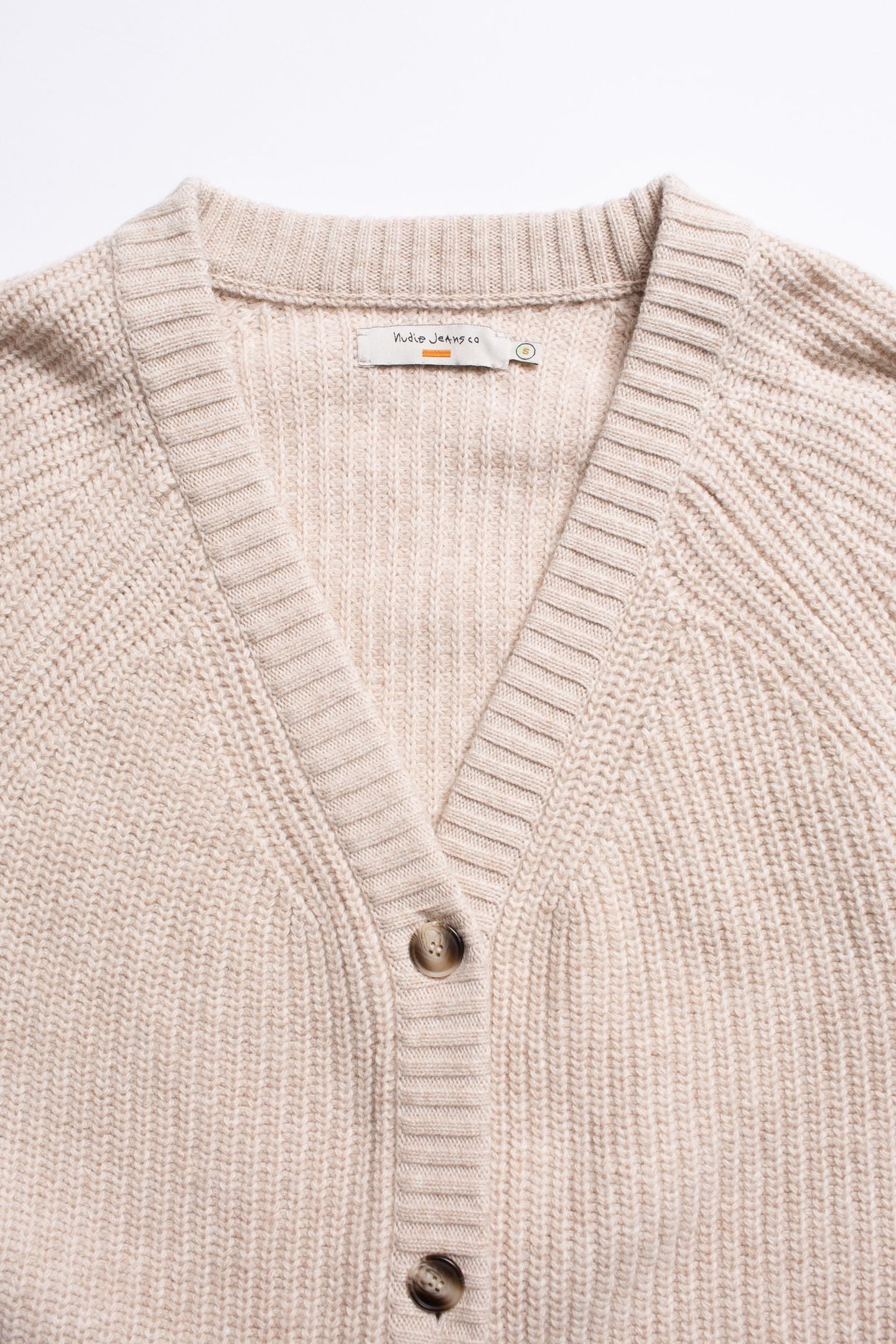 KRISTINA RIB KNIT CARDIGAN OAT 4