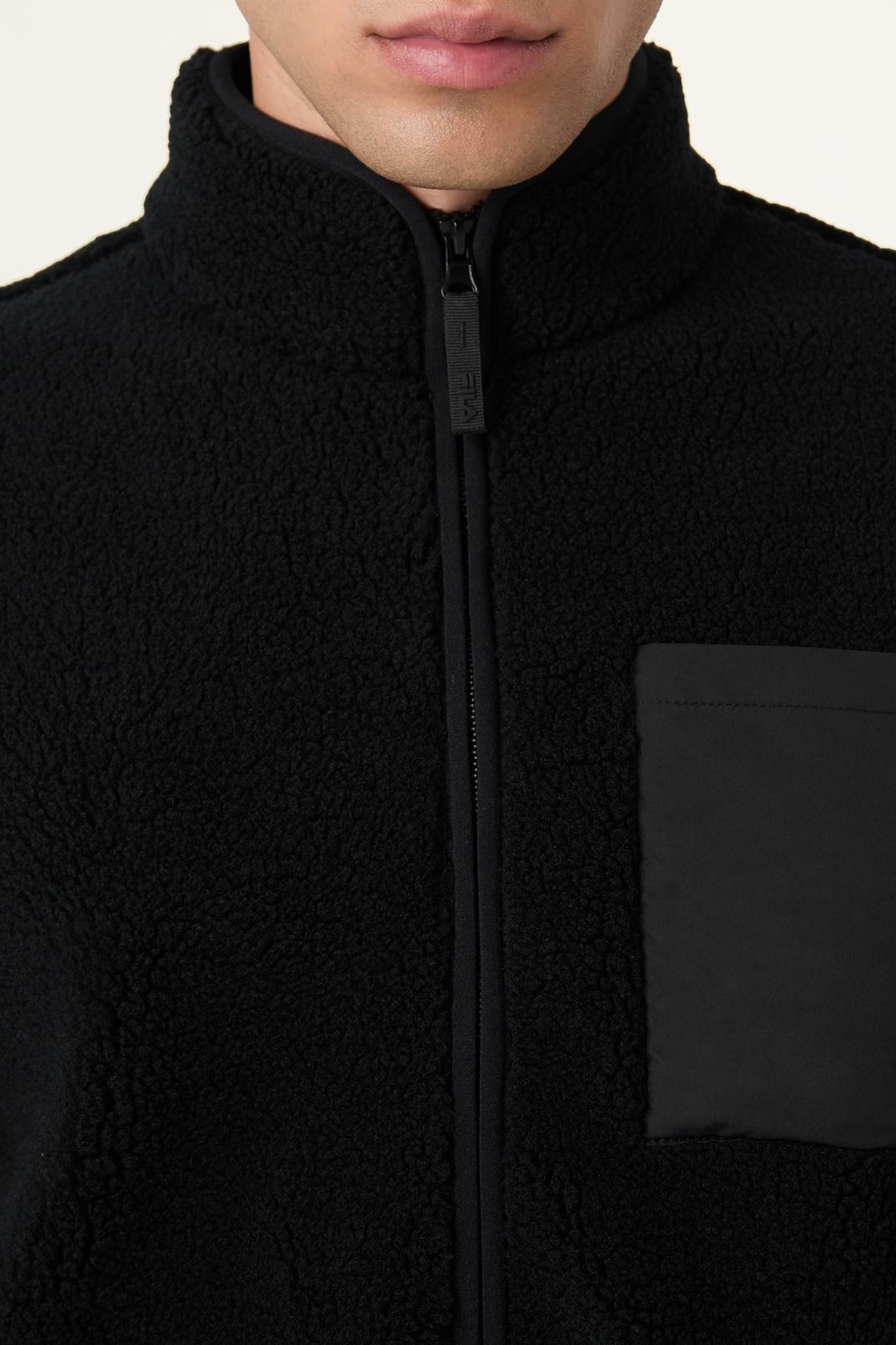 VALGRANA REGULAR TEDDY FLEECE JACKET BLACK 4