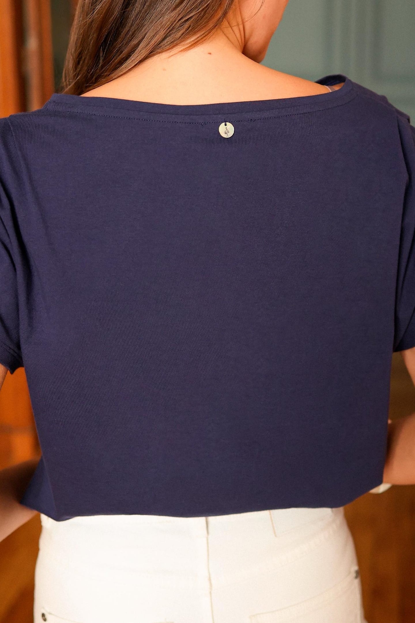 MINOS - NAVY BLUE T-SHIRT WITH A HEART AND MESSAGE 2