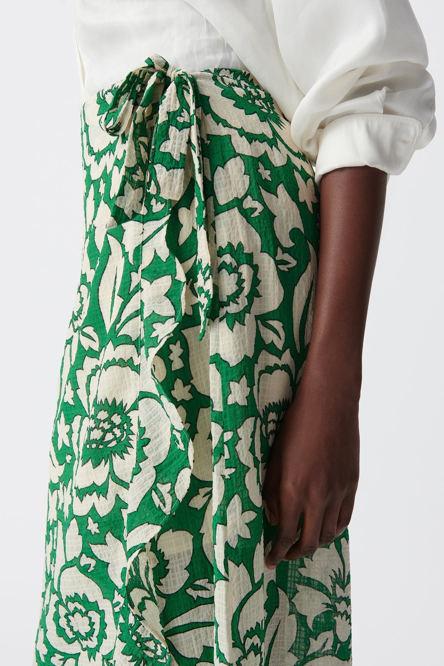 GREEN MAXI TROPICAL PRINTED MIDI SKIRT 5
