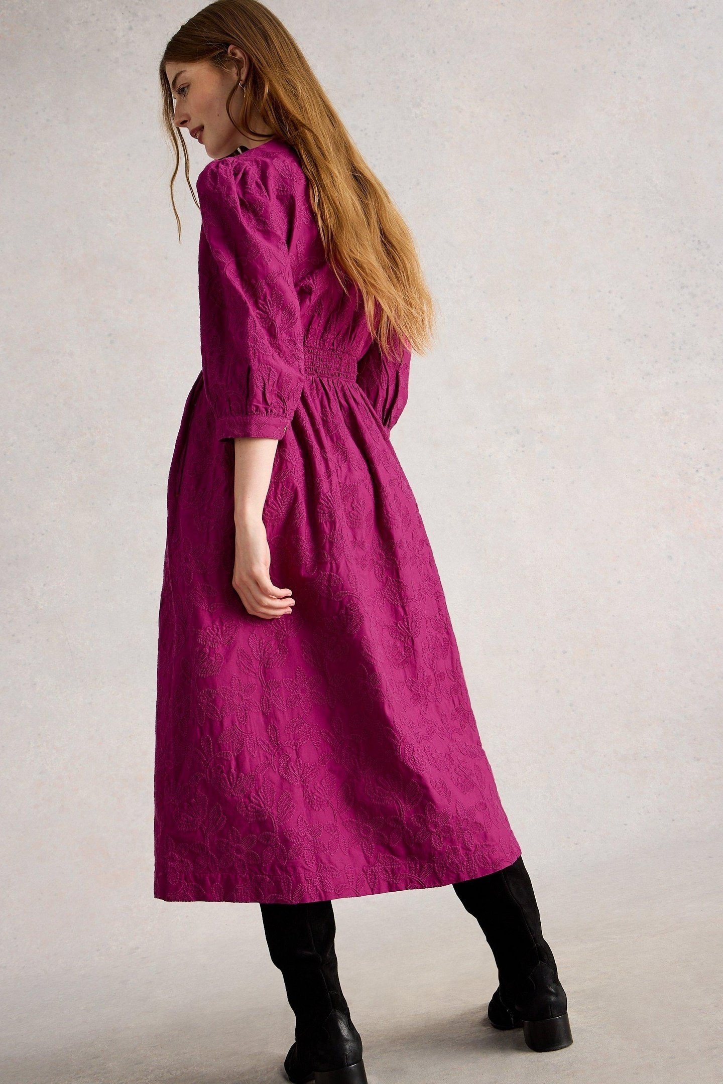 LUCY EMBROIDERED DRESS MID PINK 3