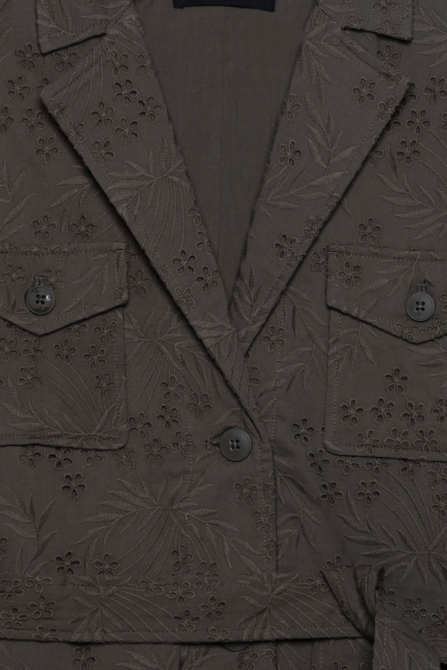 SAHARIENNE KHAKI ORGANIC COTTON EMBROIDERY ANGLAISE 7