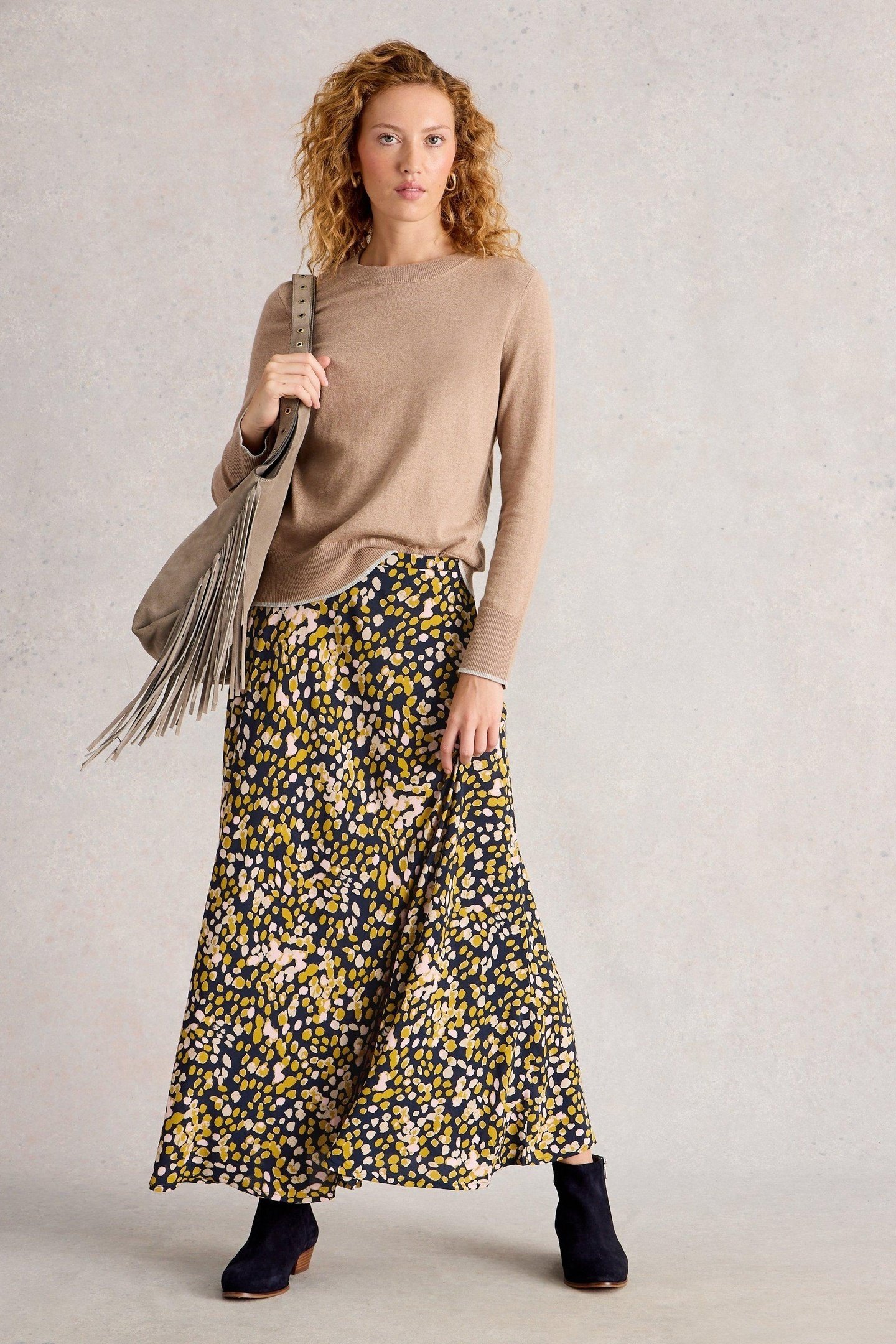 HOPE BIAS CUT MAXI SKIRT CHARTREUSE MULTI 1