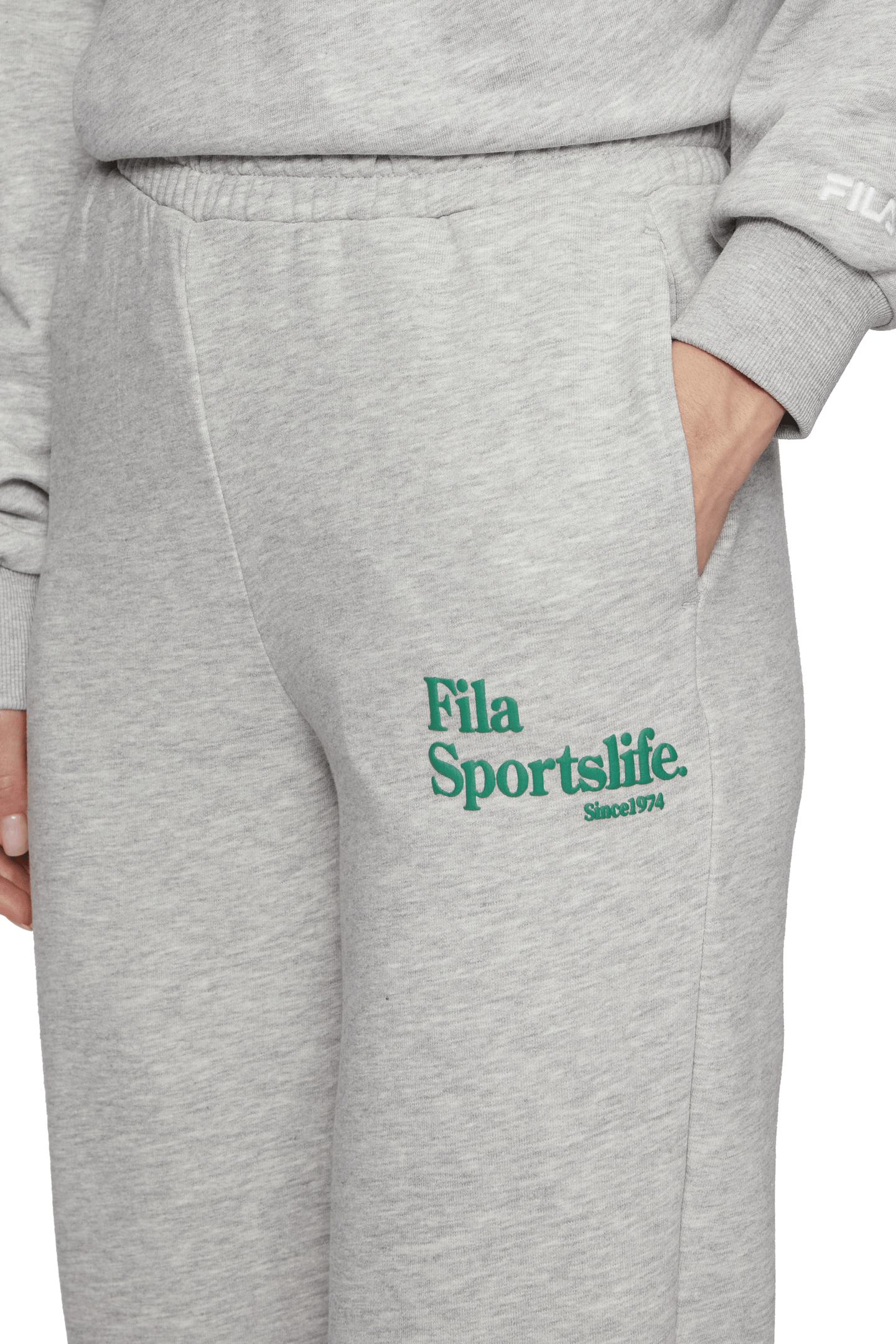 LINTHELLES HIGHWAIST SWEAT PANTS LIGHT GREY MELANGE 5