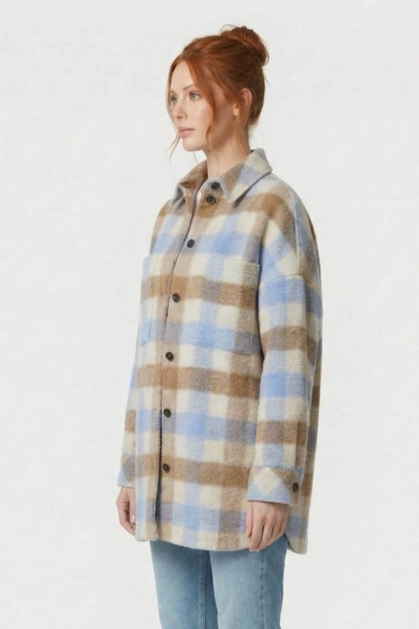 WALLIS OVERSHIRT BLUE/BROWN 3