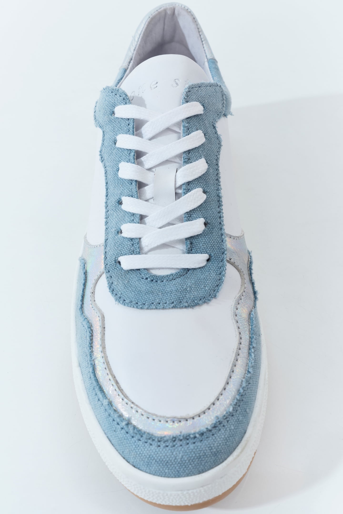 O.JODIE - WHITE, BLUE, SILVER LEATHER SNEAKERS 5